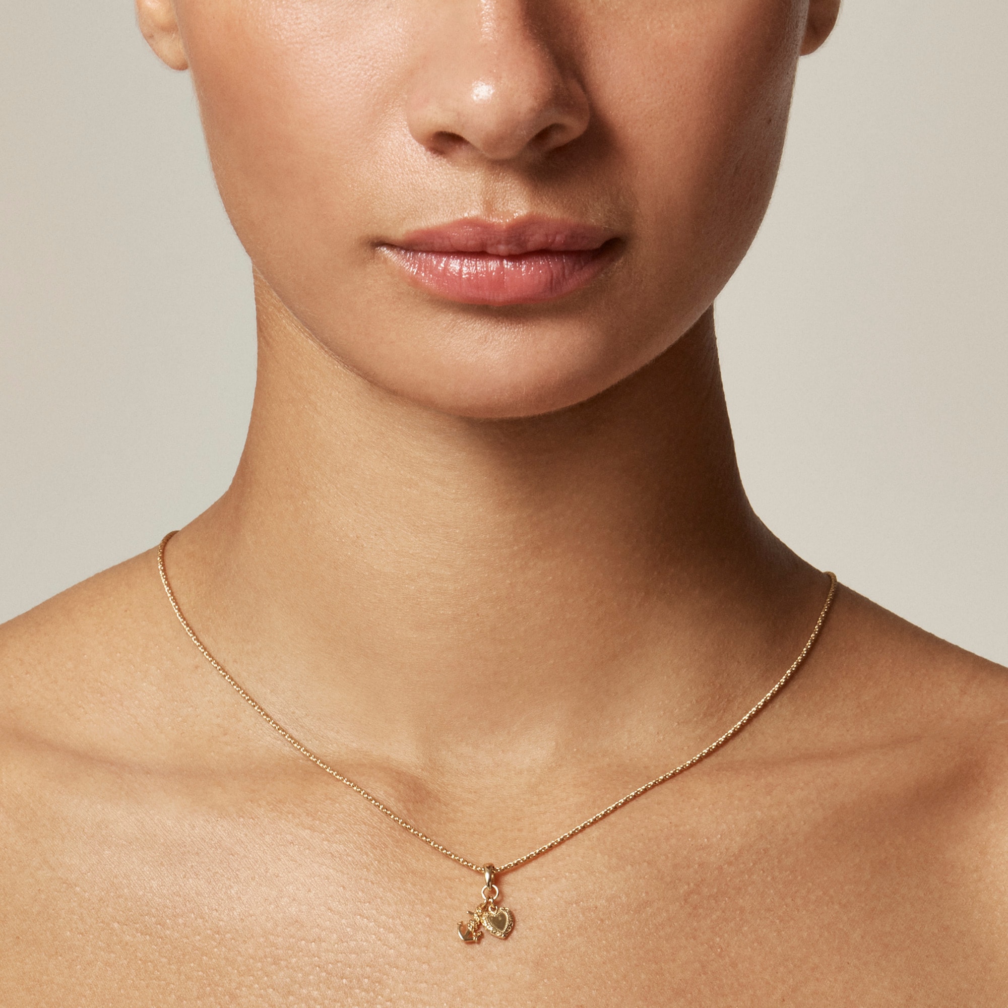Gold vermeil heart charm necklace