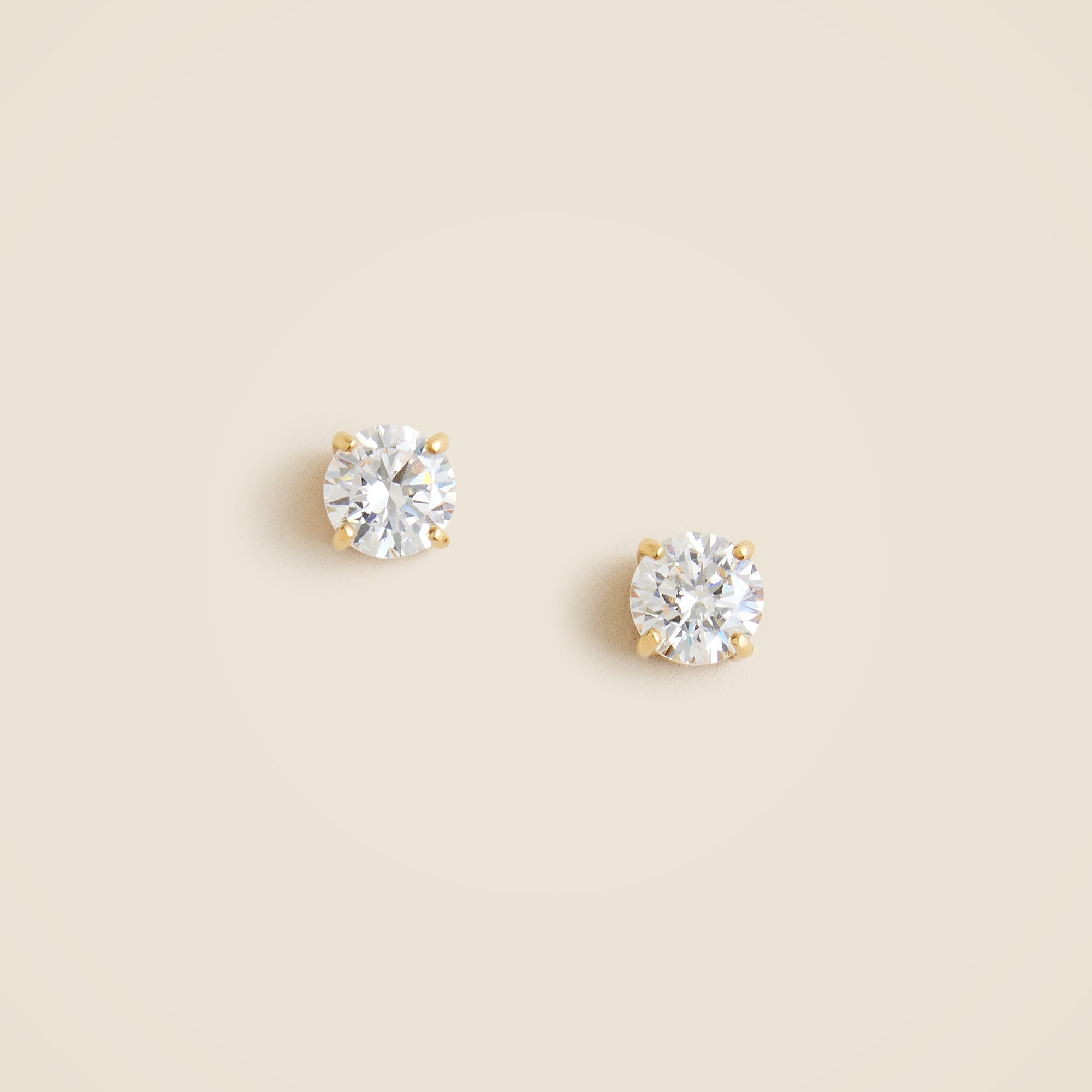 womens Gold vermeil cubic zirconia stud earrings