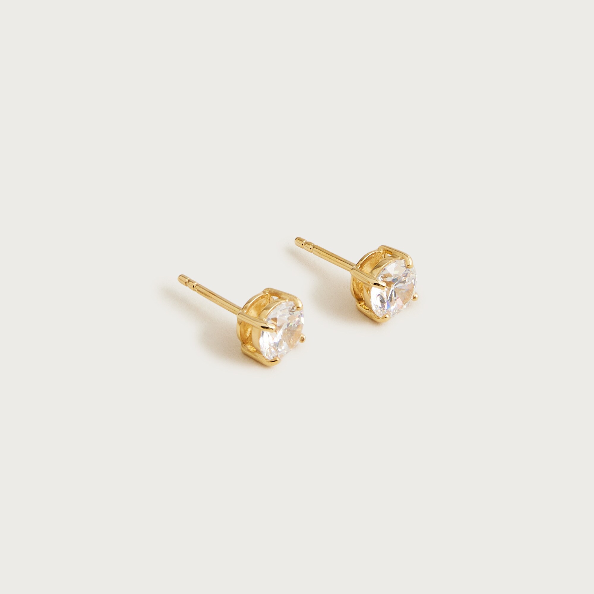 18k gold vermeil cubic zirconia stud earrings