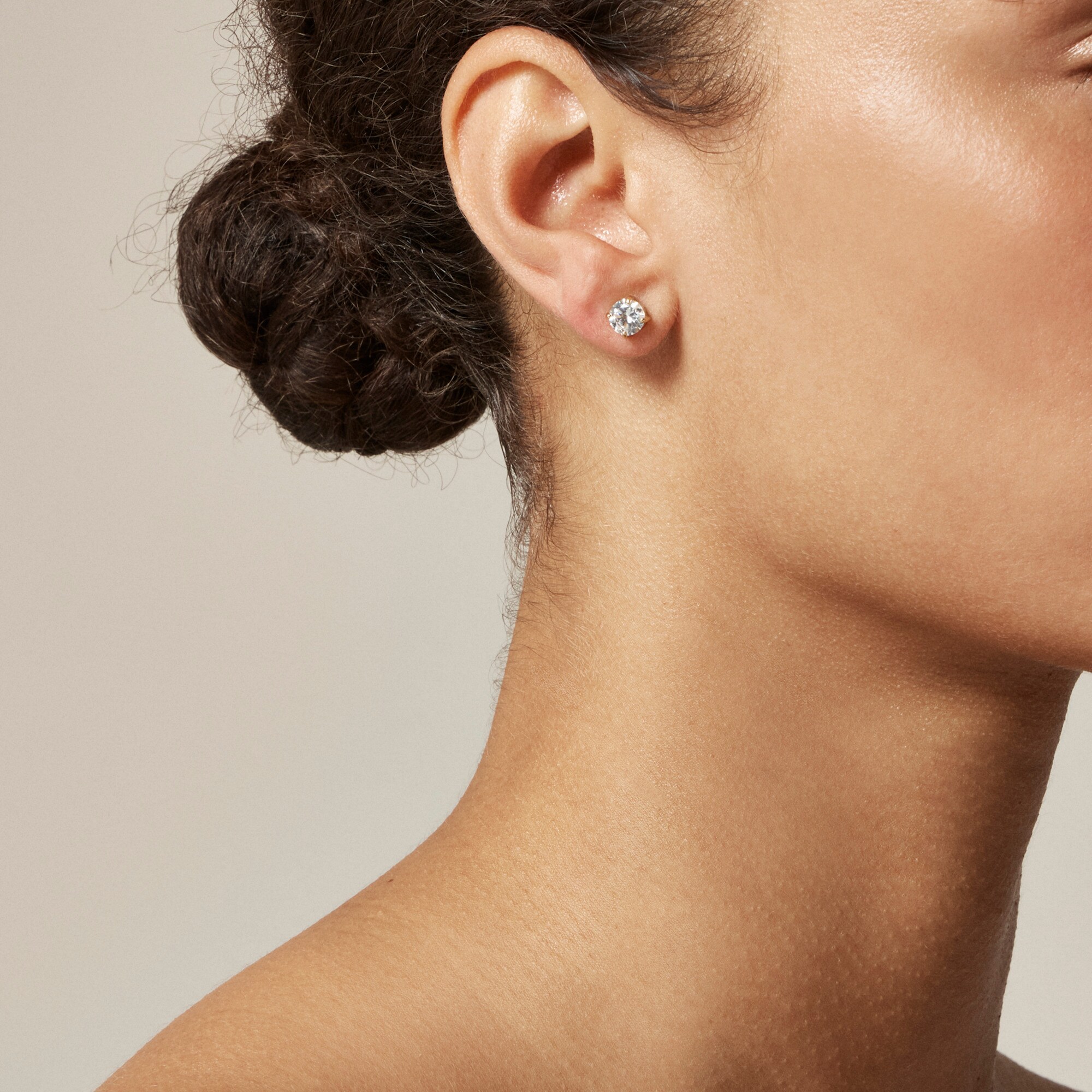  Gold vermeil cubic zirconia stud earrings