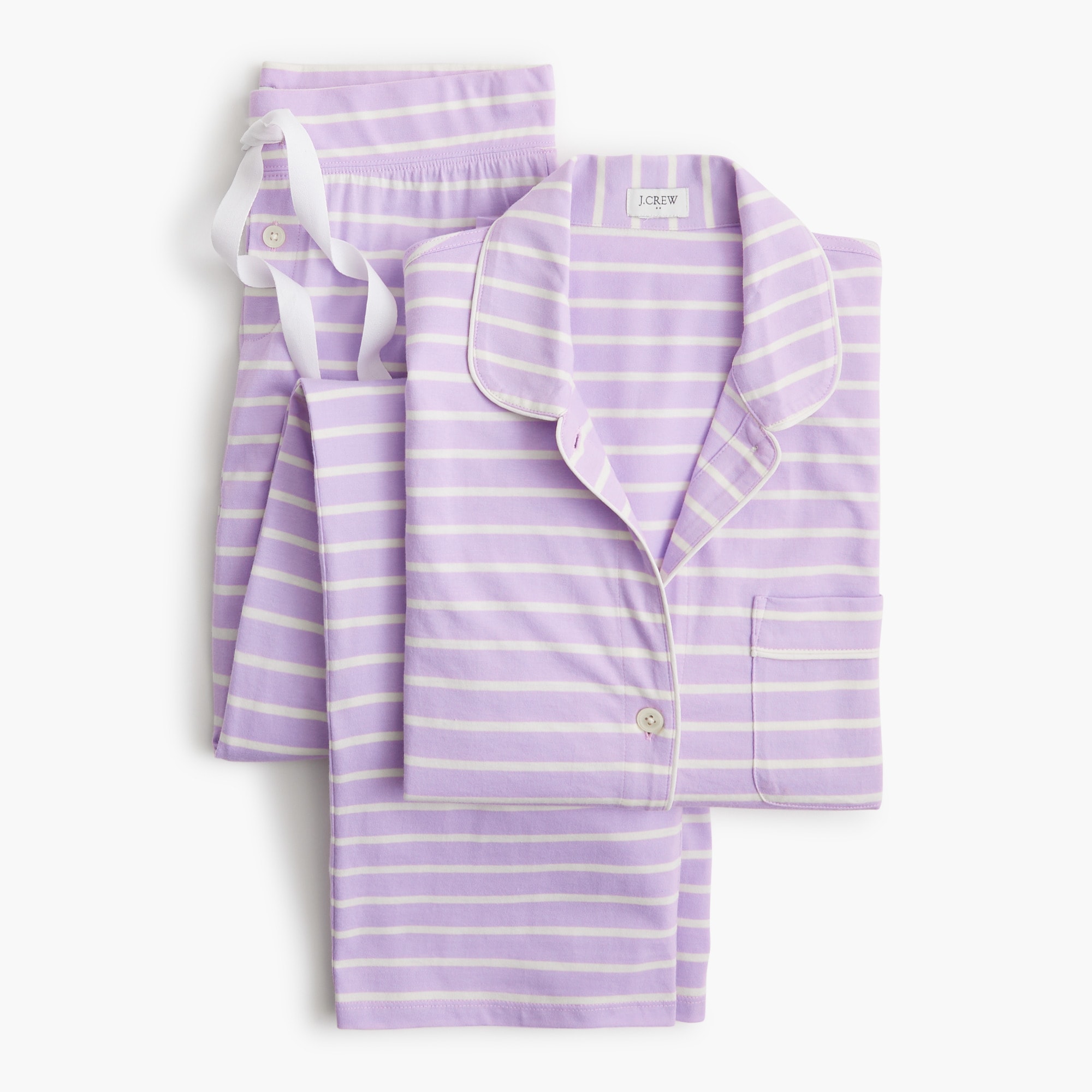 Long-sleeve knit pajama set