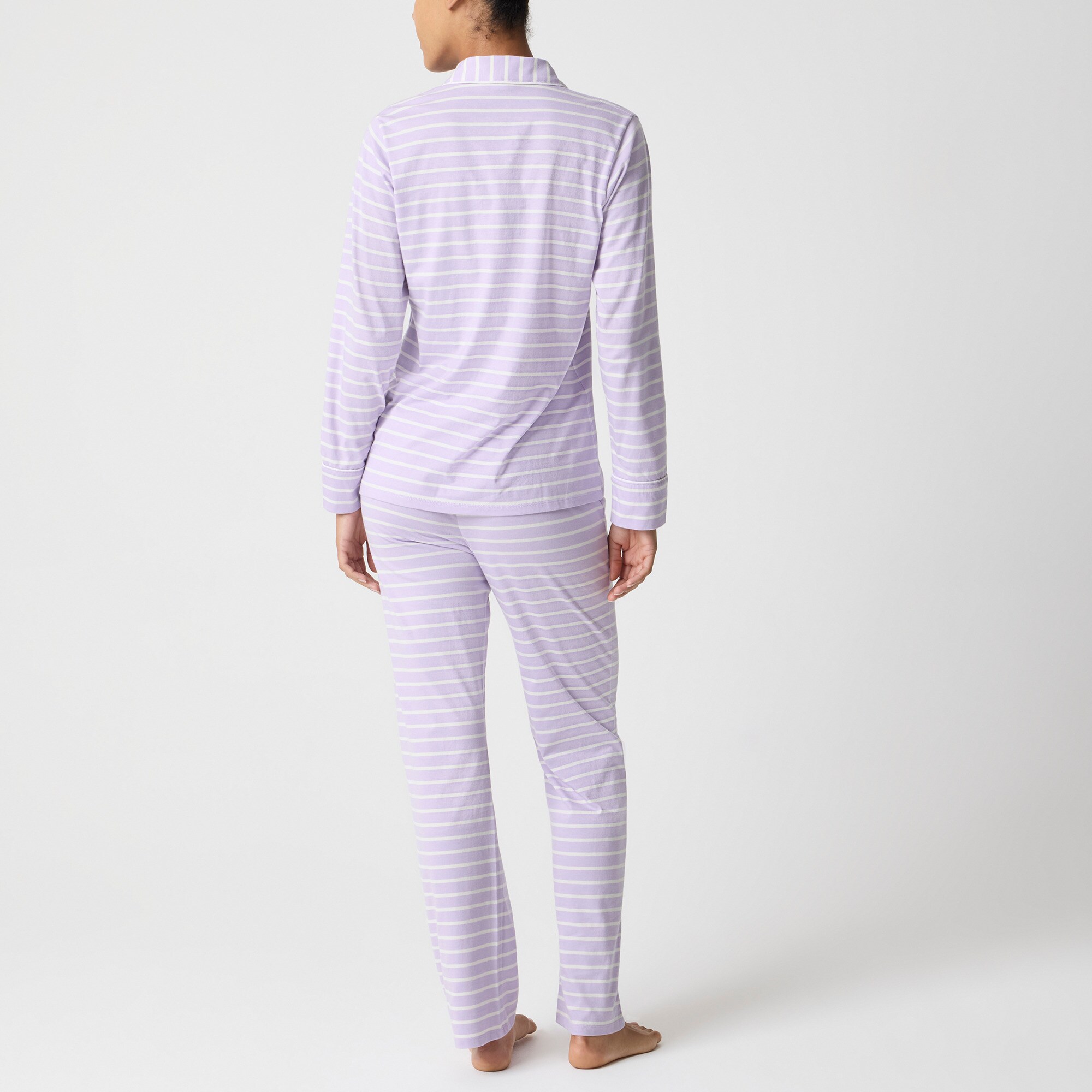 Long-sleeve knit pajama set