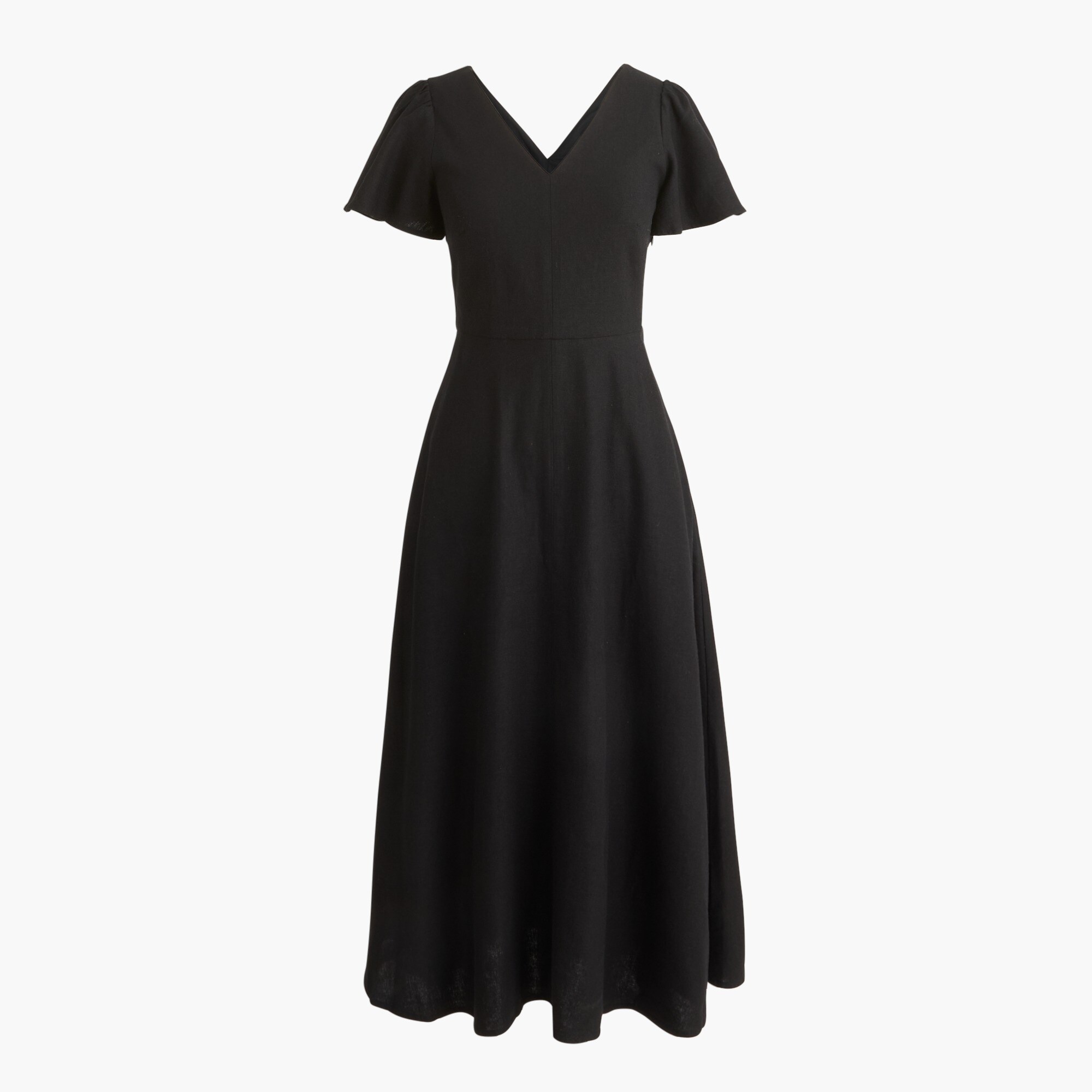 Linen-blend midi dress