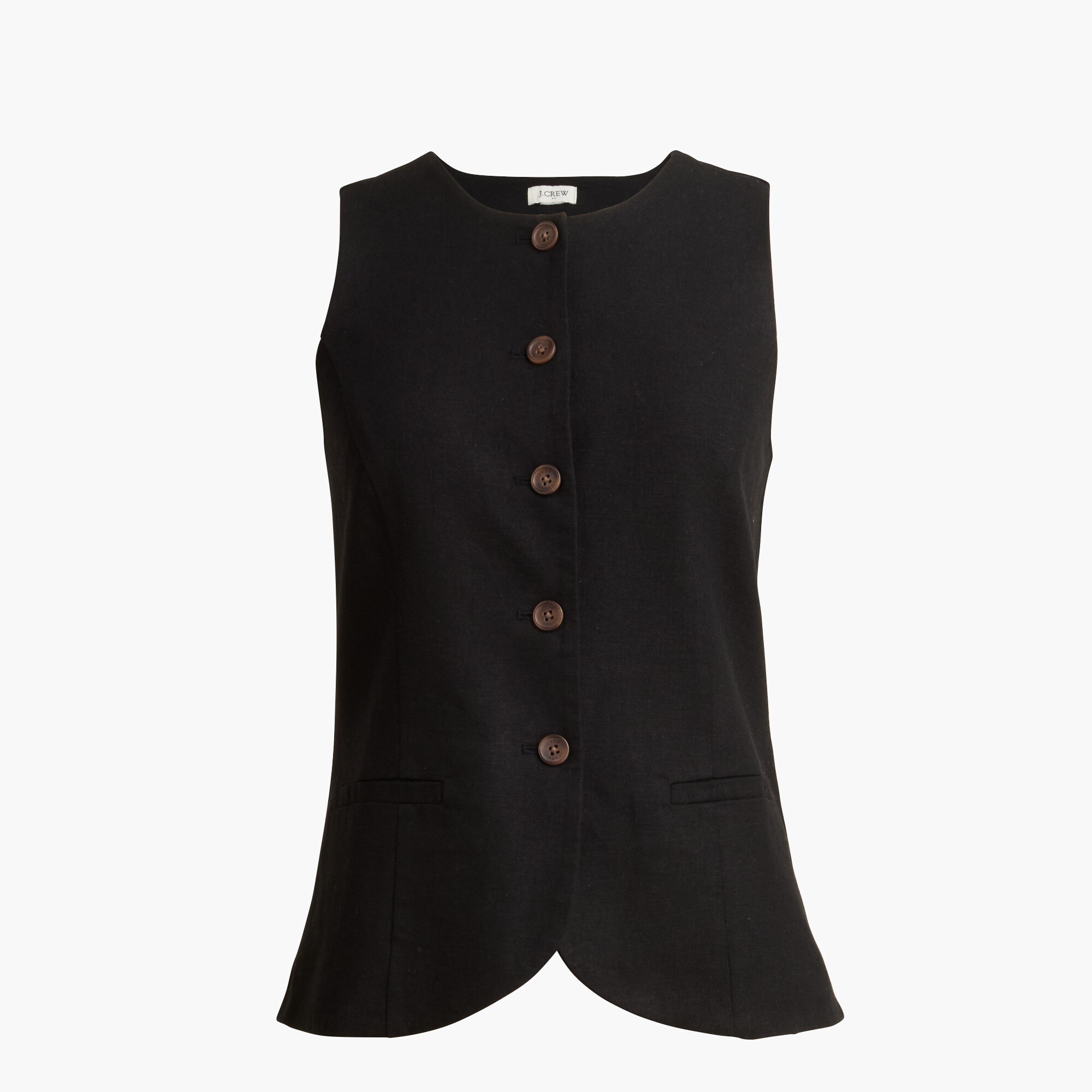  Linen-blend button-front vest