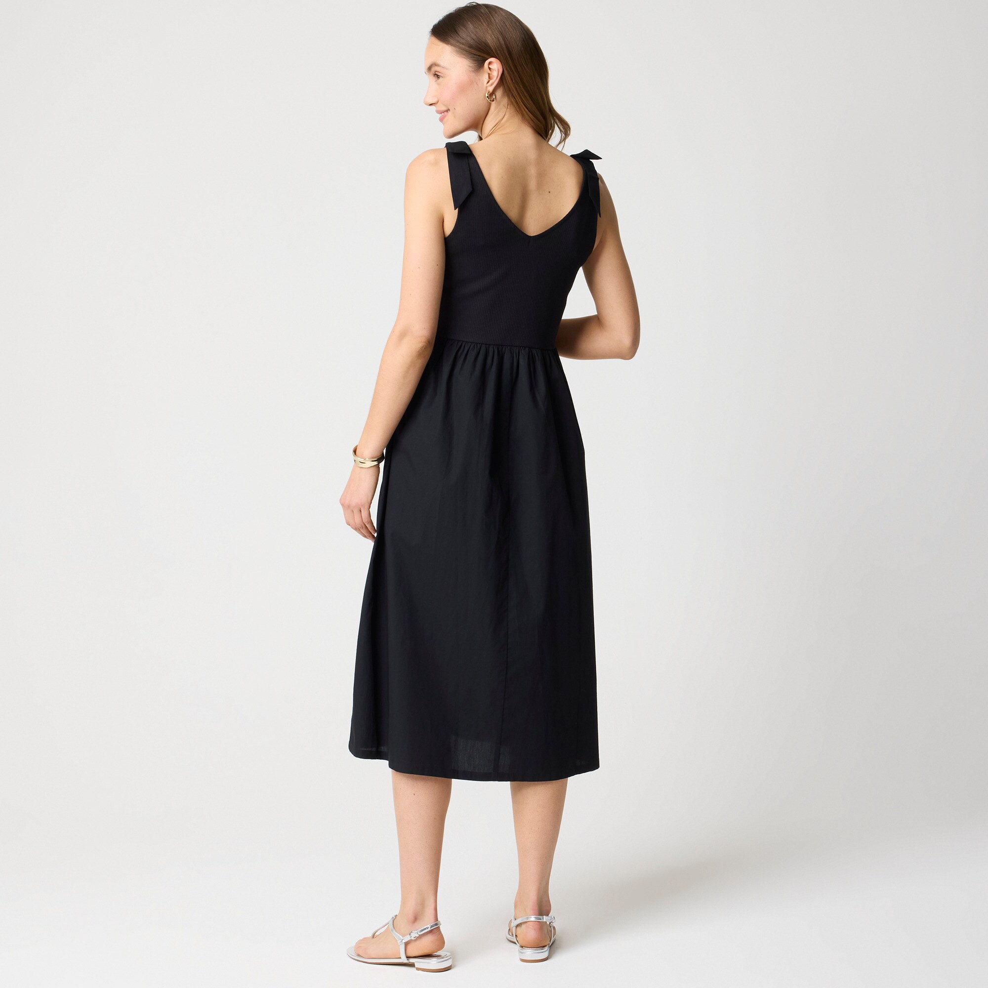 Bow-strap knit mixy dress
