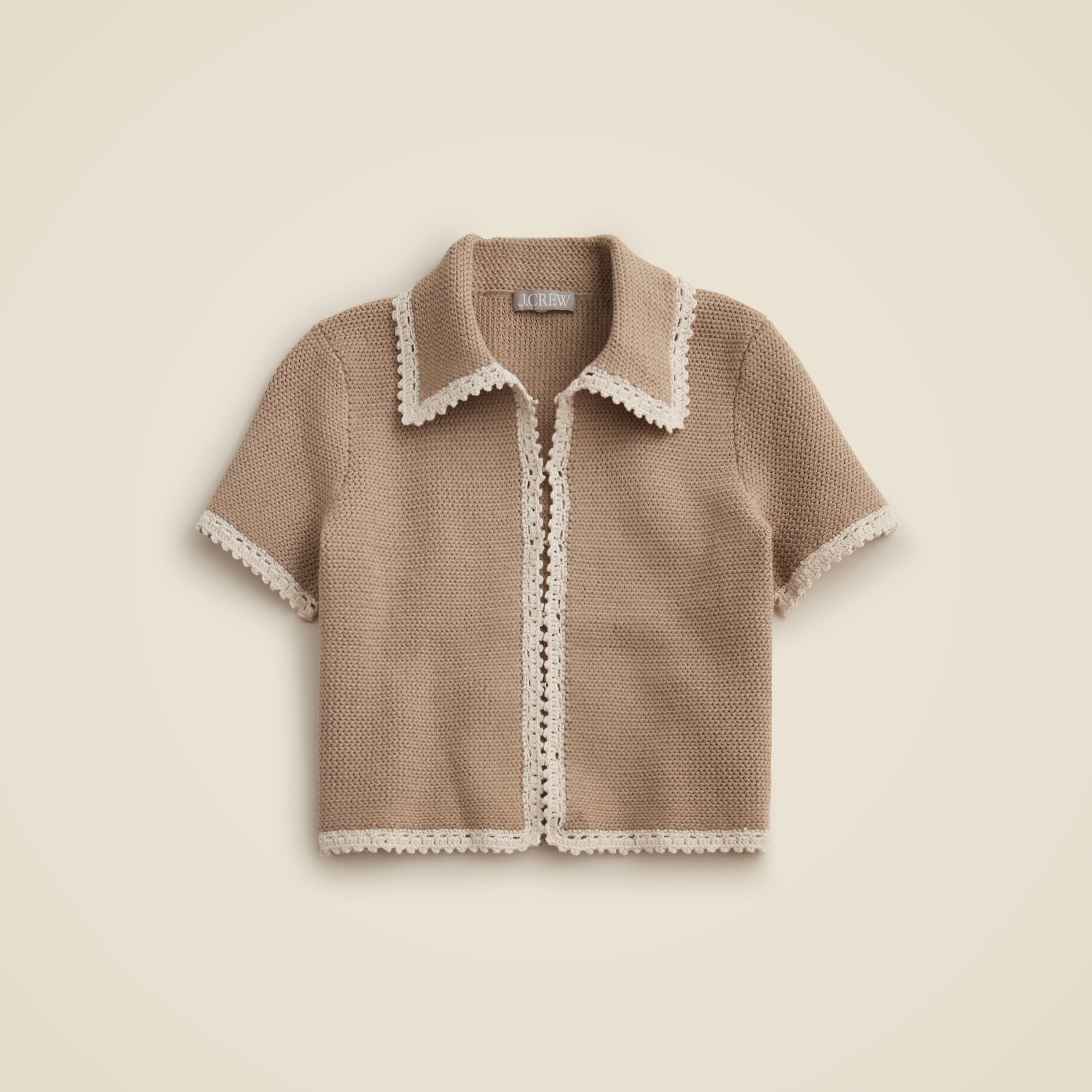 womens Crochet short-sleeve cardigan