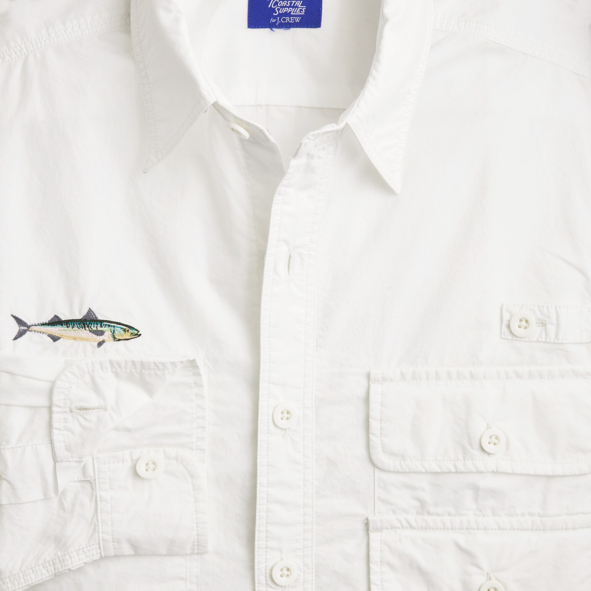 Atlantic Coastal Supplies X J.Crew cotton poplin fishing shirt