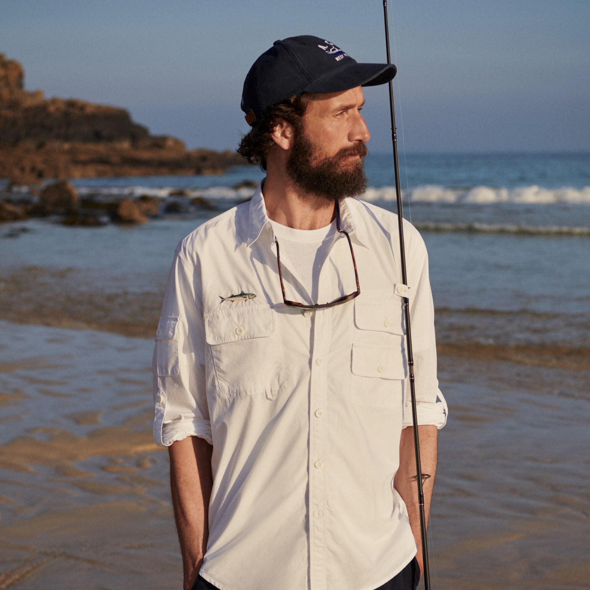 Atlantic Coastal Supplies X J.Crew cotton poplin fishing shirt