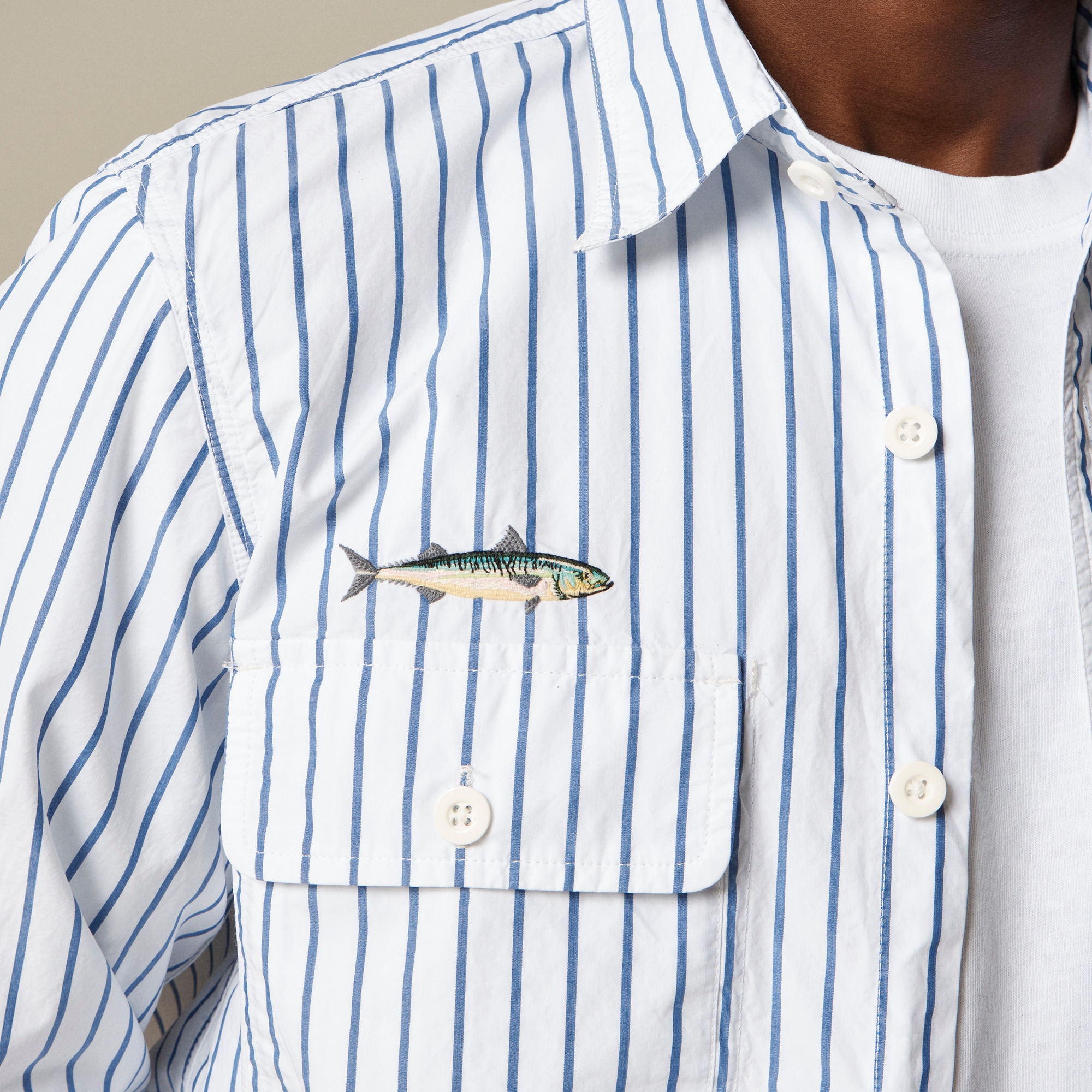 Atlantic Coastal Supplies X J.Crew Cotton Poplin Fishing Shirt For