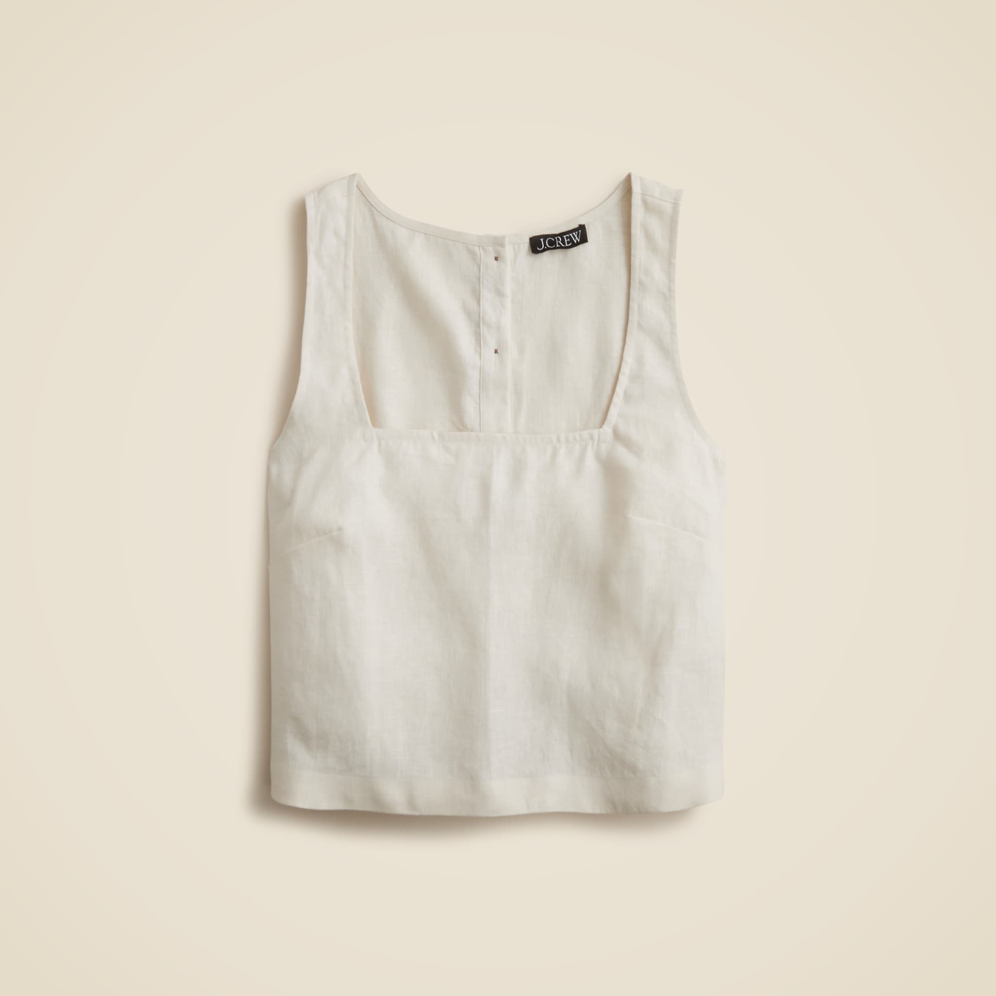 womens Squareneck button-back top in linen