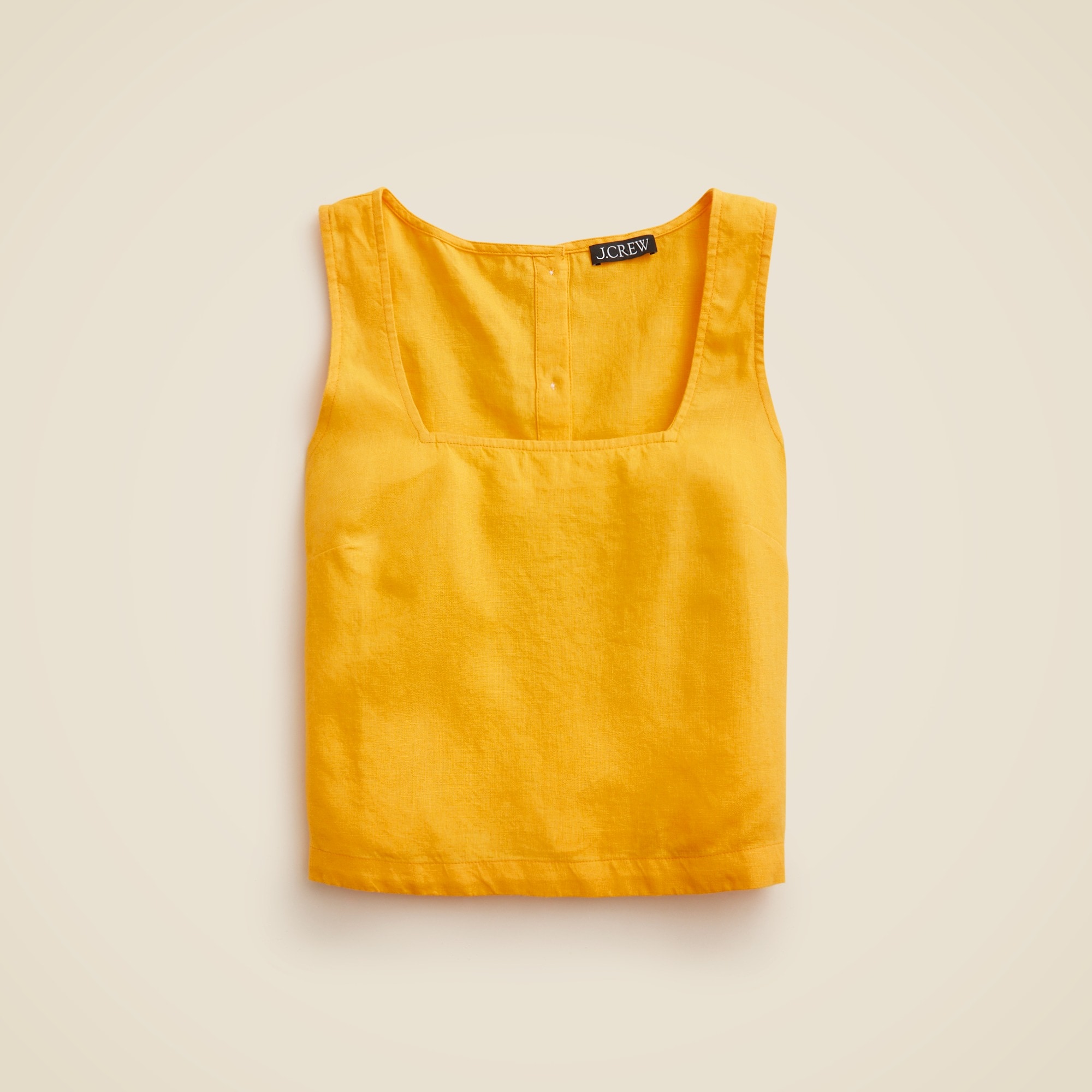 womens Squareneck button-back top in linen