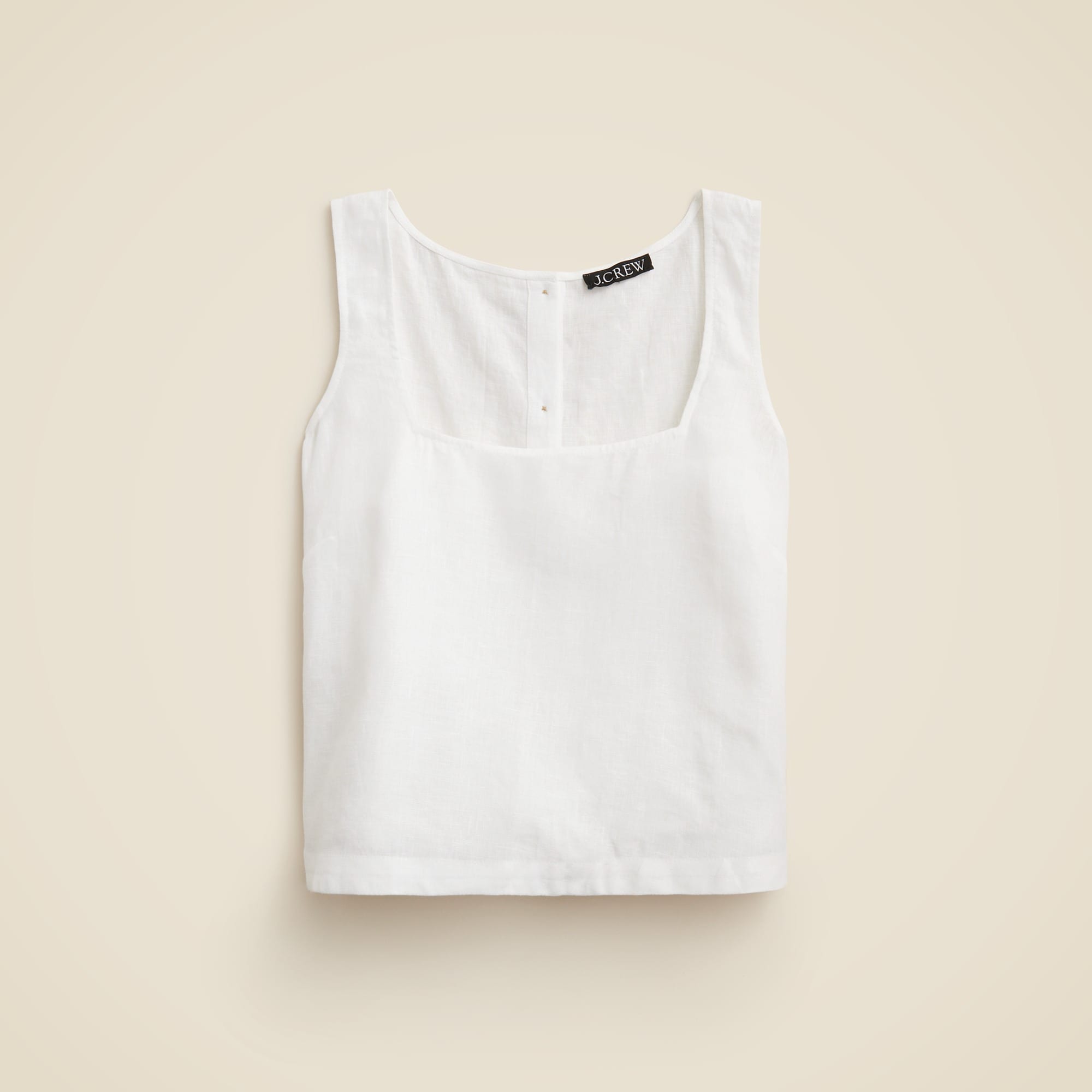 womens Squareneck button-back top in linen