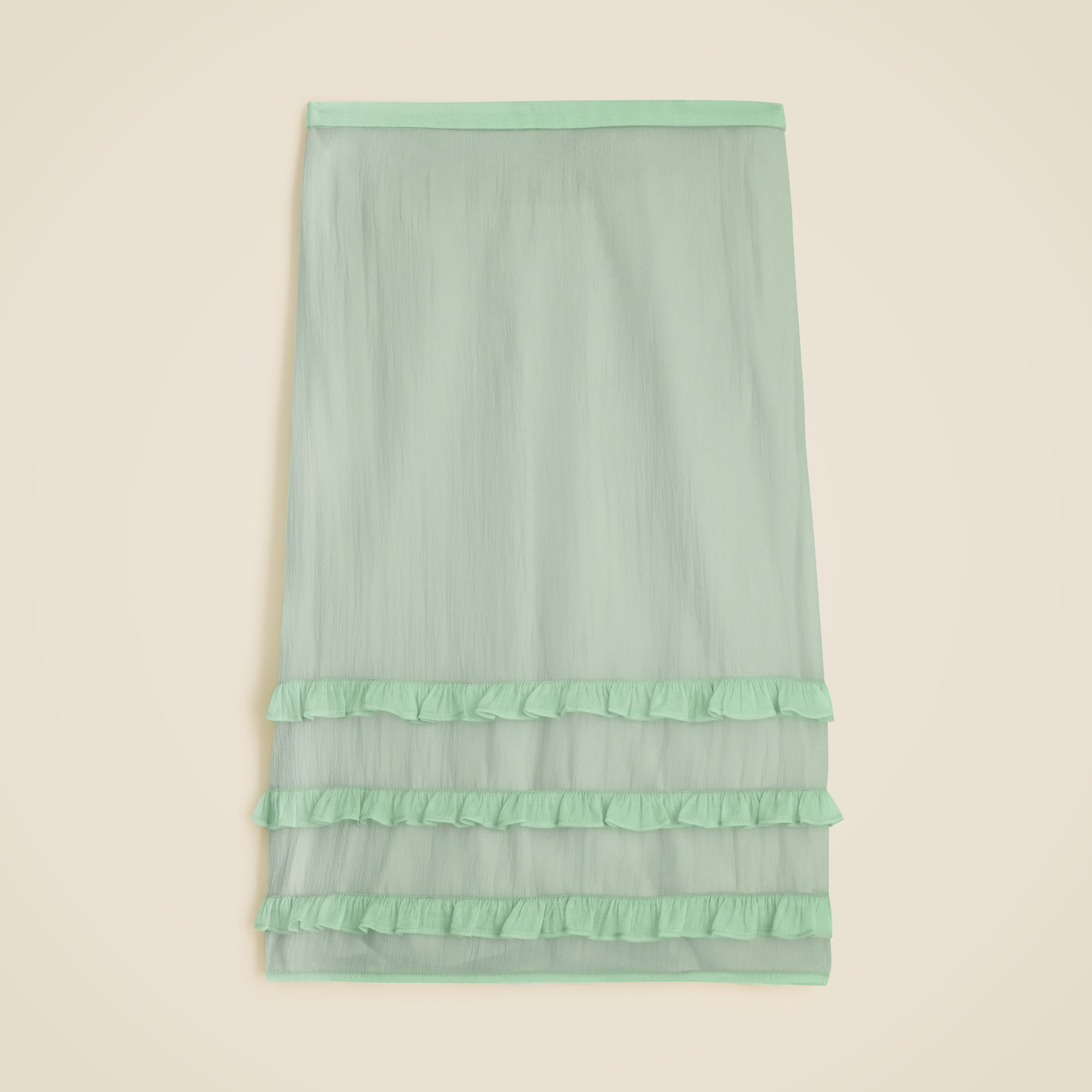 womens Crinkled ruffle-trim slip skirt