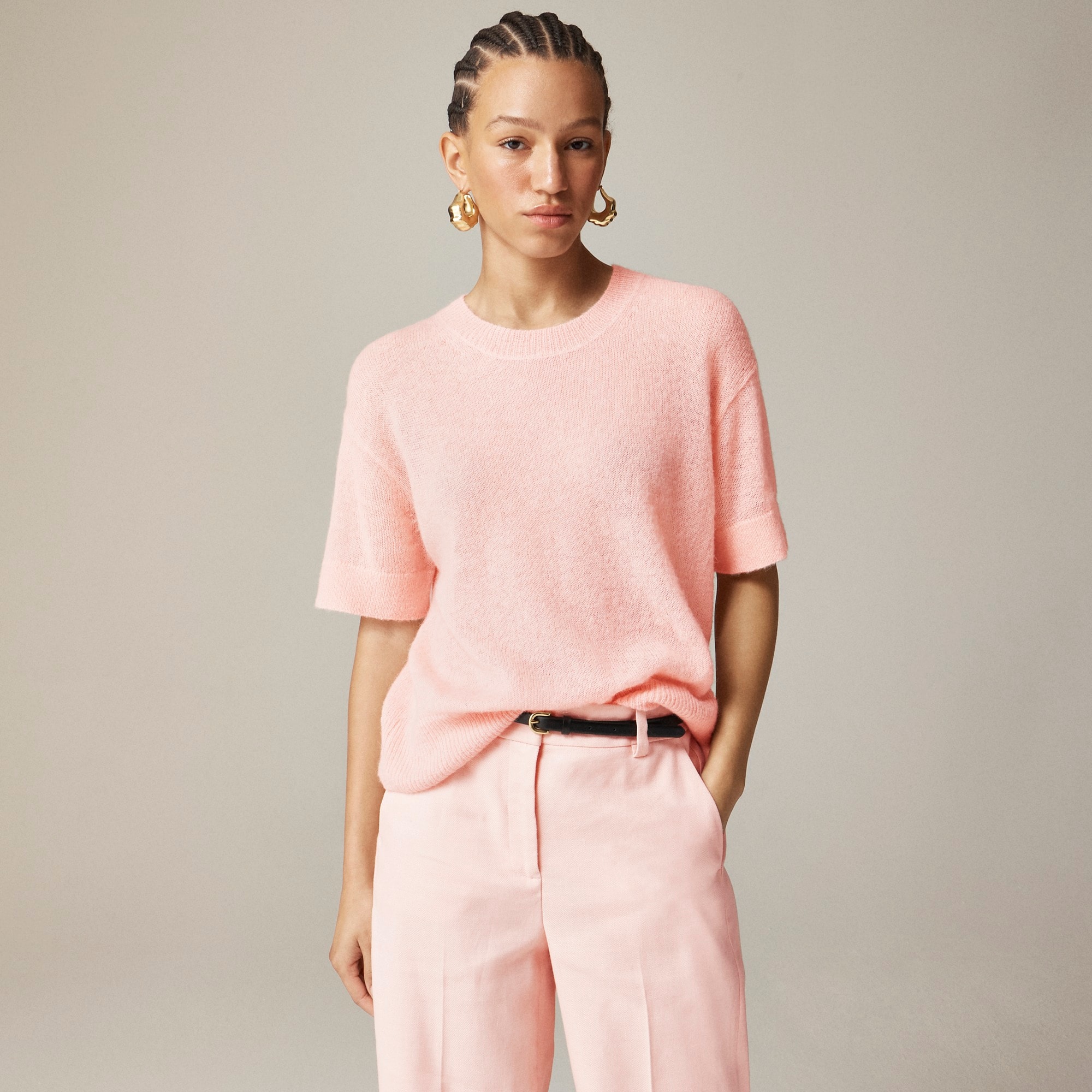 womens Alpaca-blend oversized sweater T-shirt