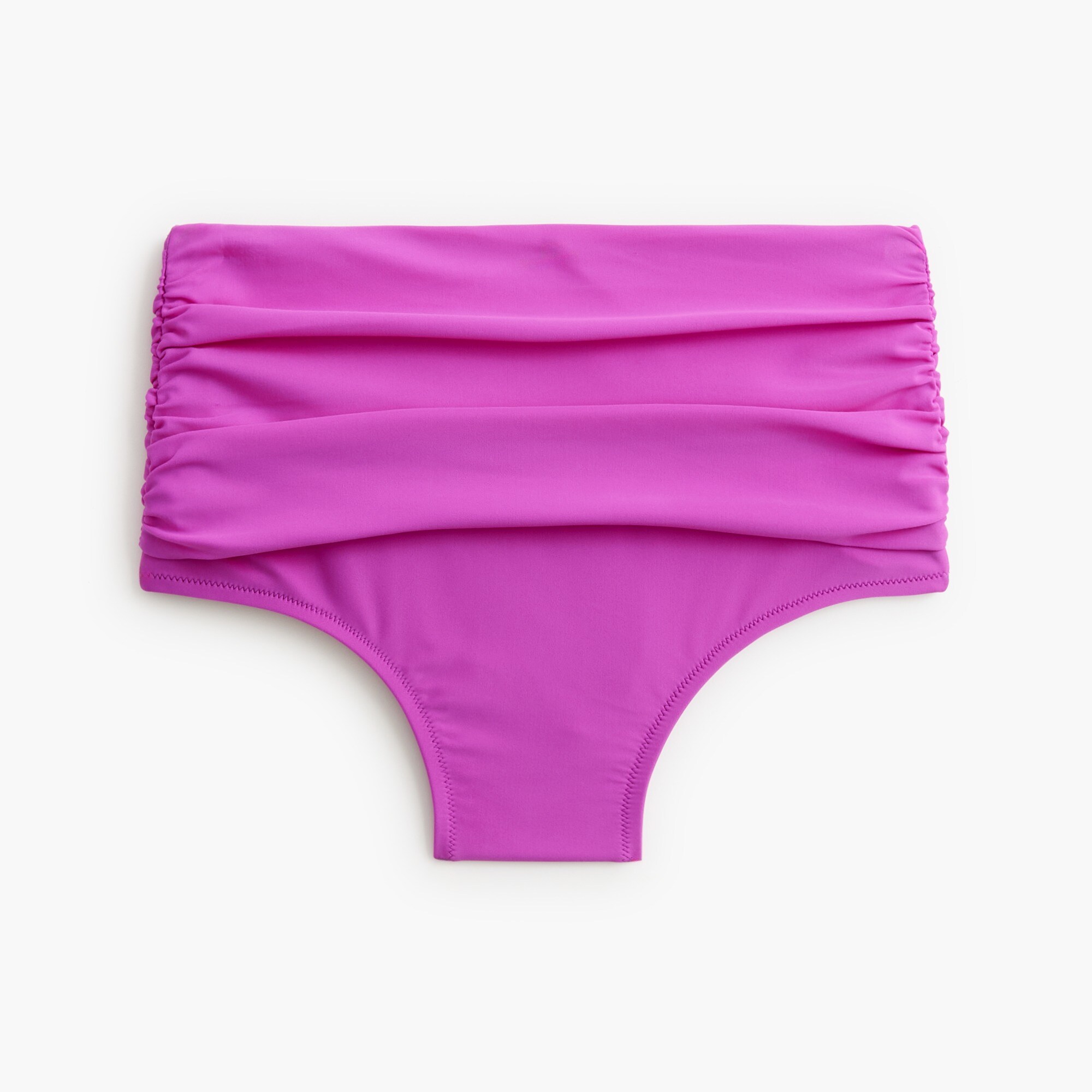 High-waisted ruched bikini bottom