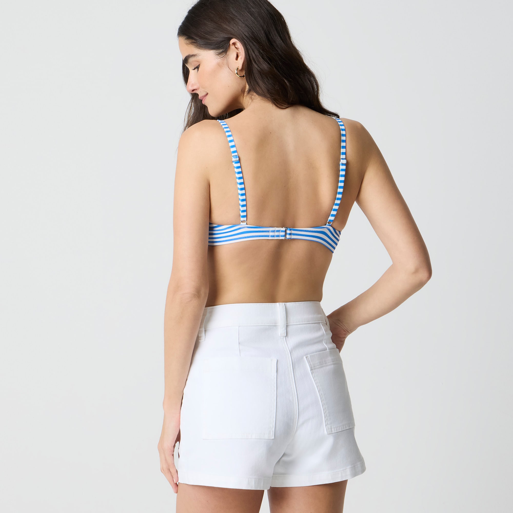 Striped underwire bikini top