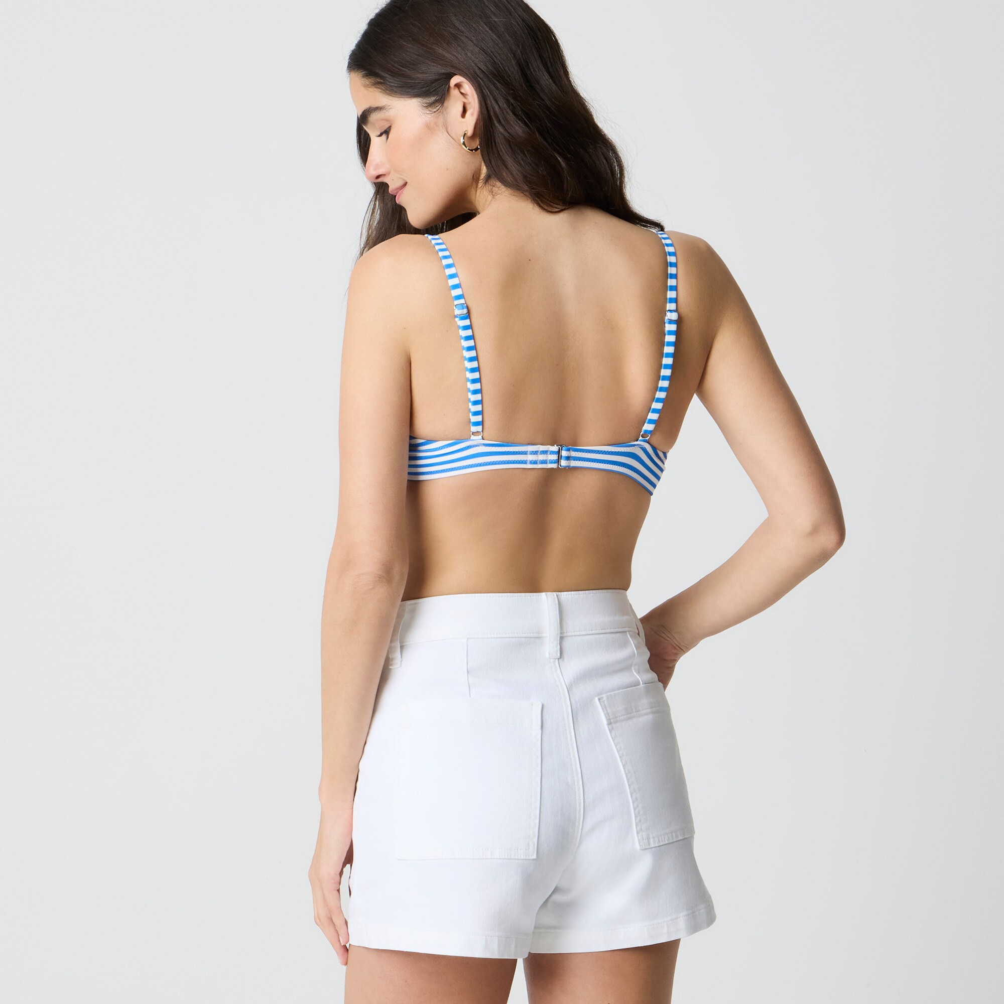 Striped underwire bikini top
