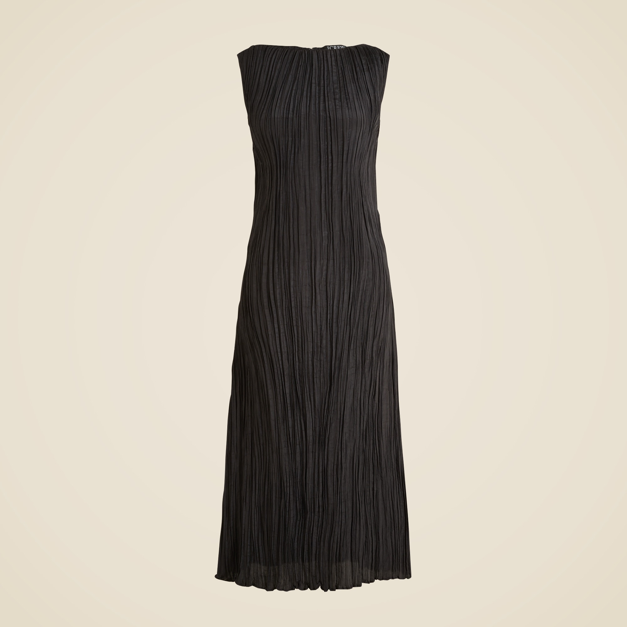 Crinkled high-neck sheath dress