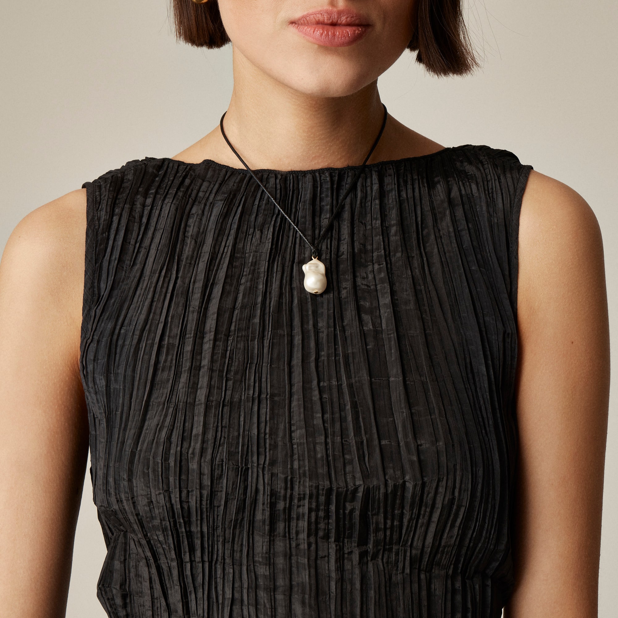 womens Crinkled high-neck sheath dress