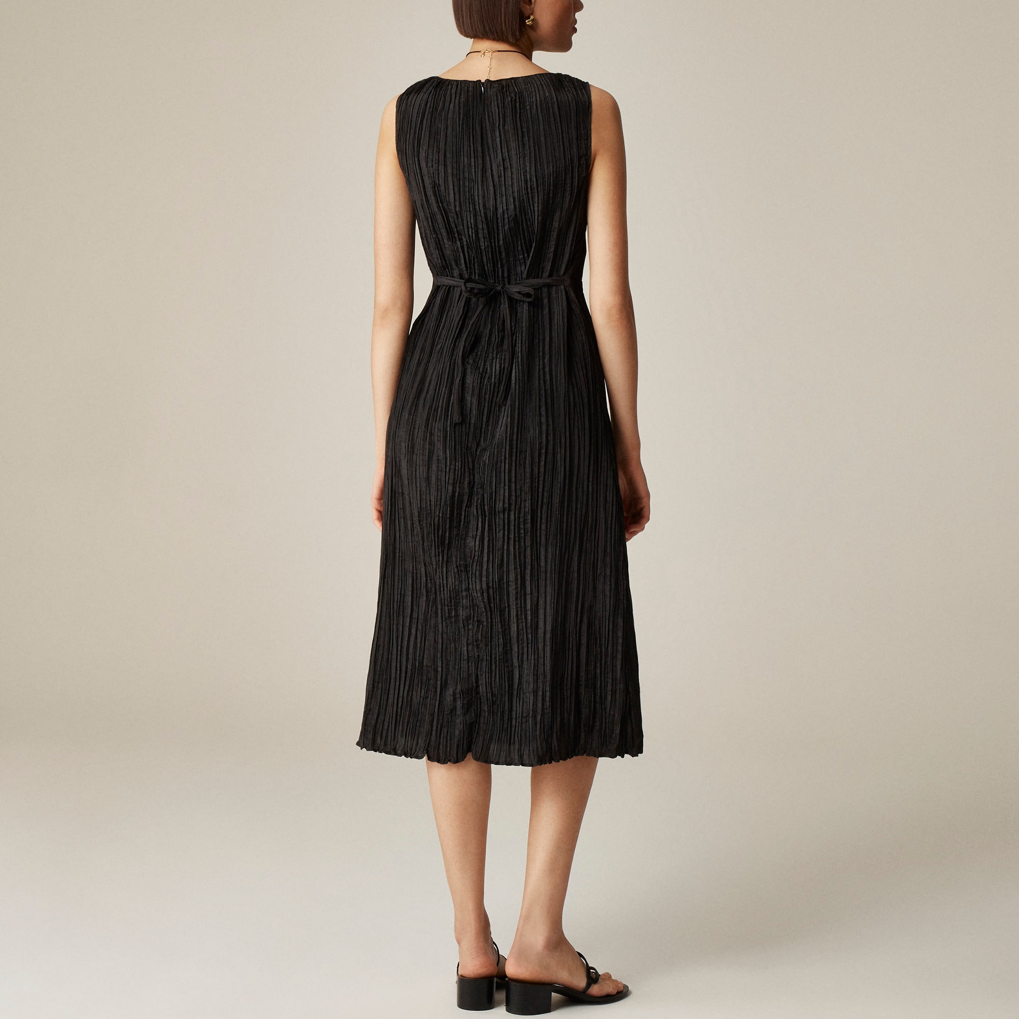 womens Crinkled high-neck sheath dress