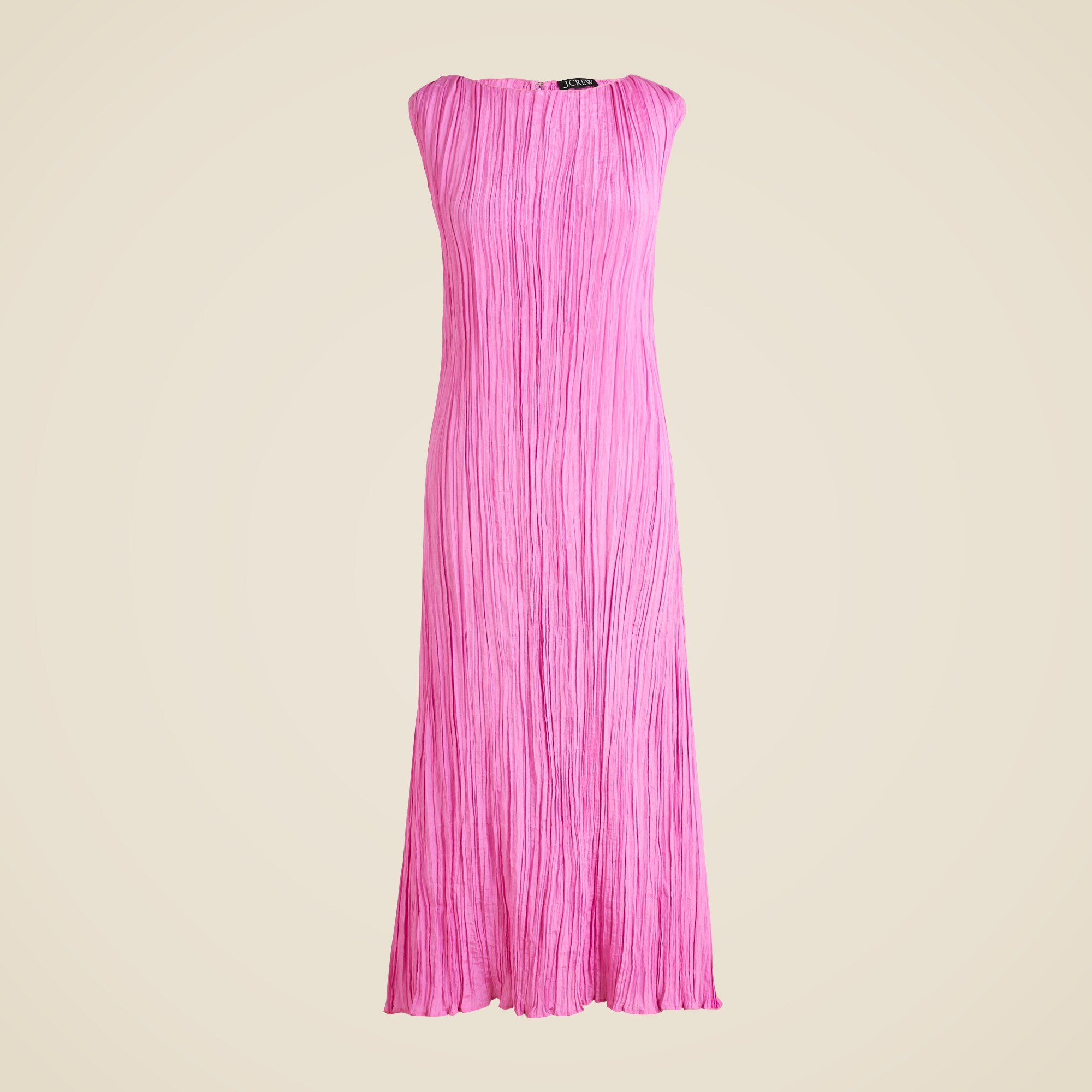 Crinkled high-neck sheath dress