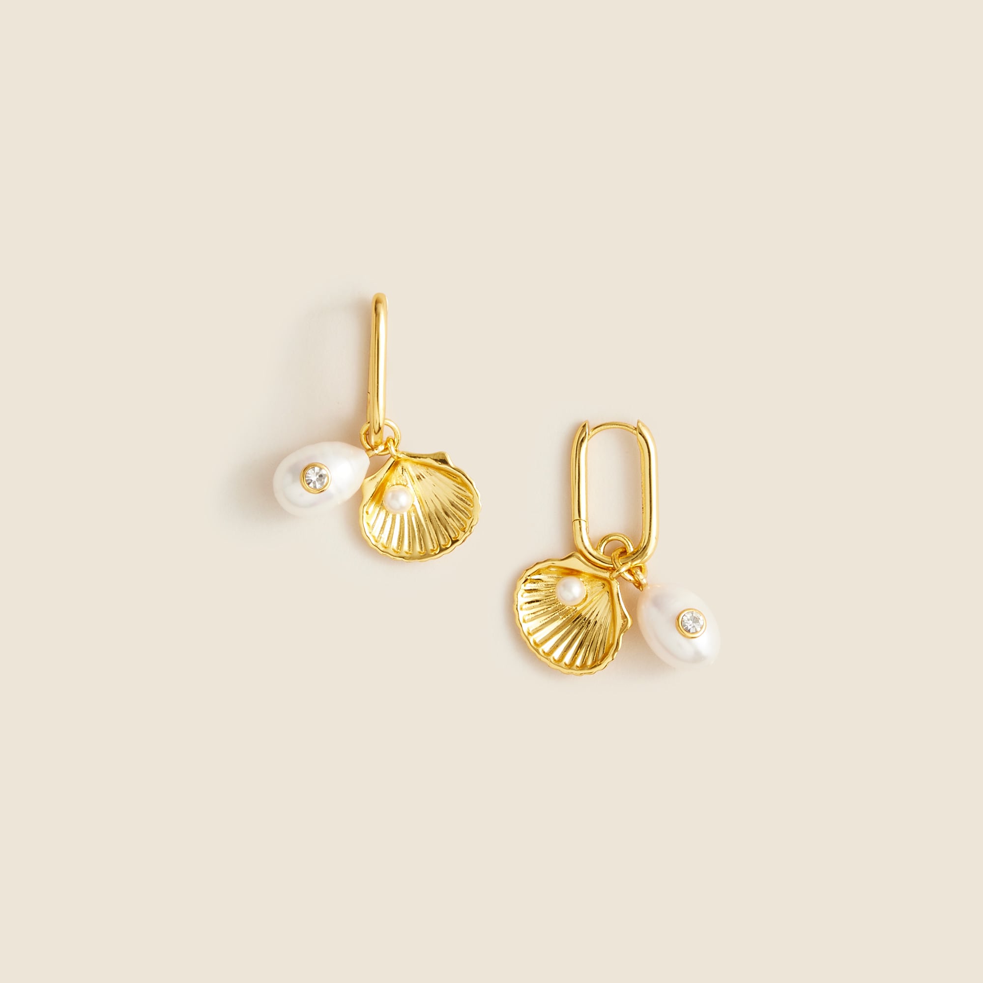 Nautical charm huggie hoop earrings