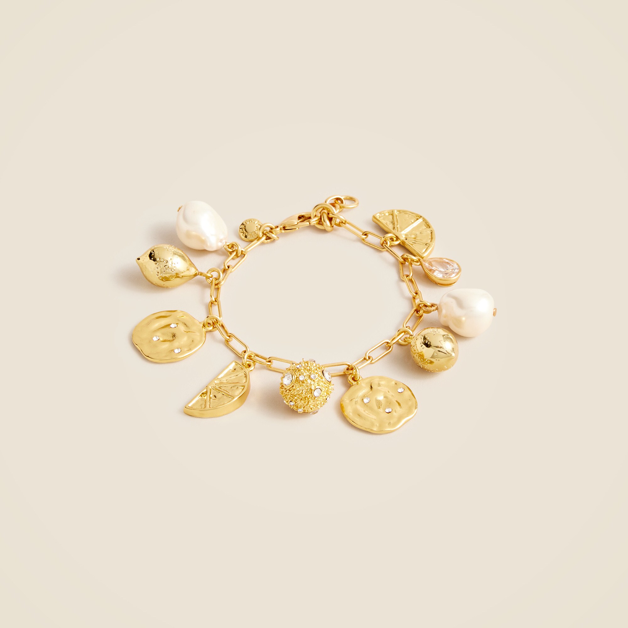 Nautical lemon charm bracelet