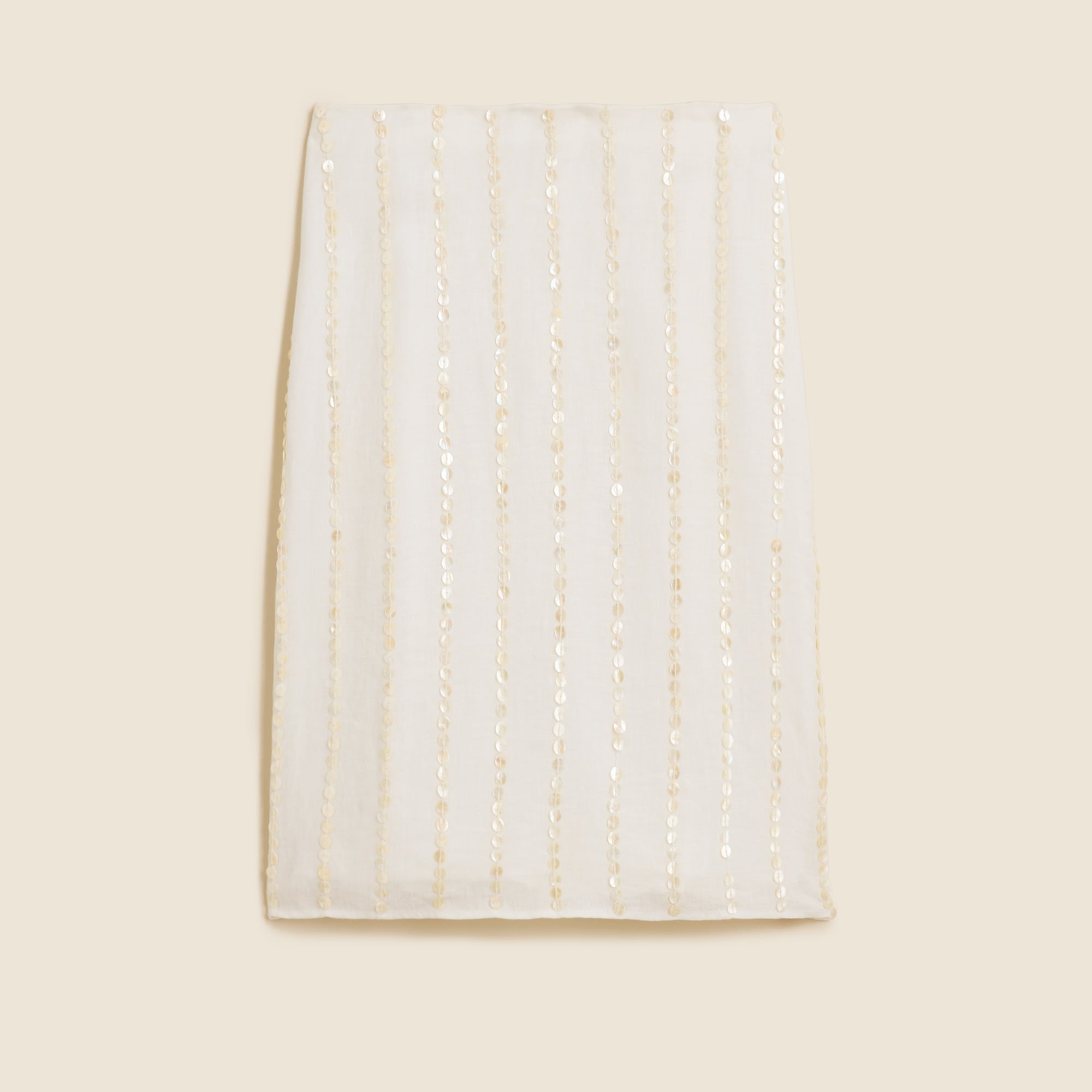 Collection shell-embellished skirt in linen