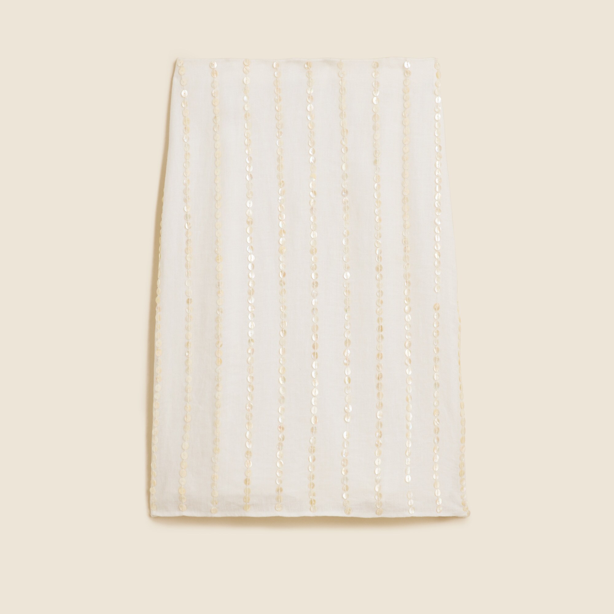 Collection shell-embellished skirt in linen