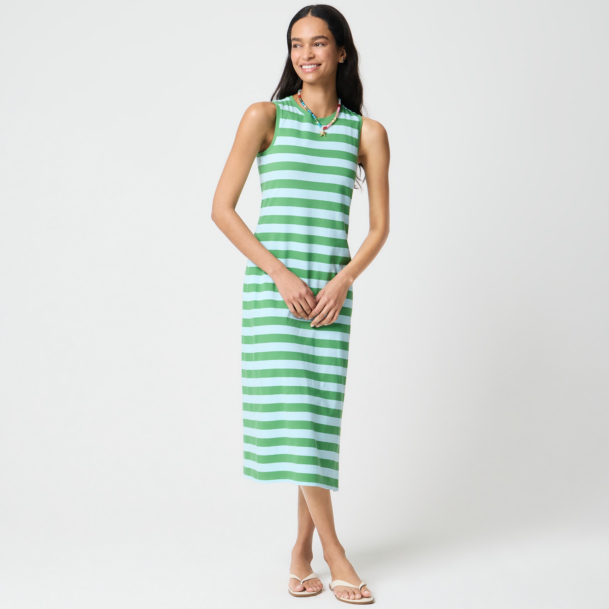 Striped Knit Midi Dress For Women | Factory