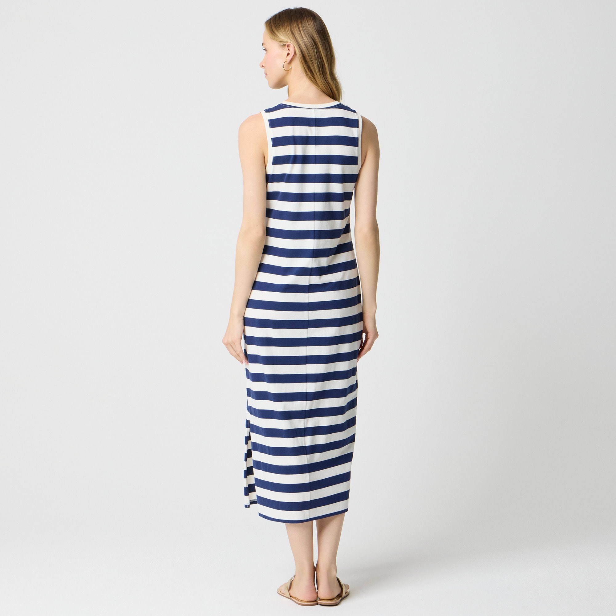 Striped knit midi dress
