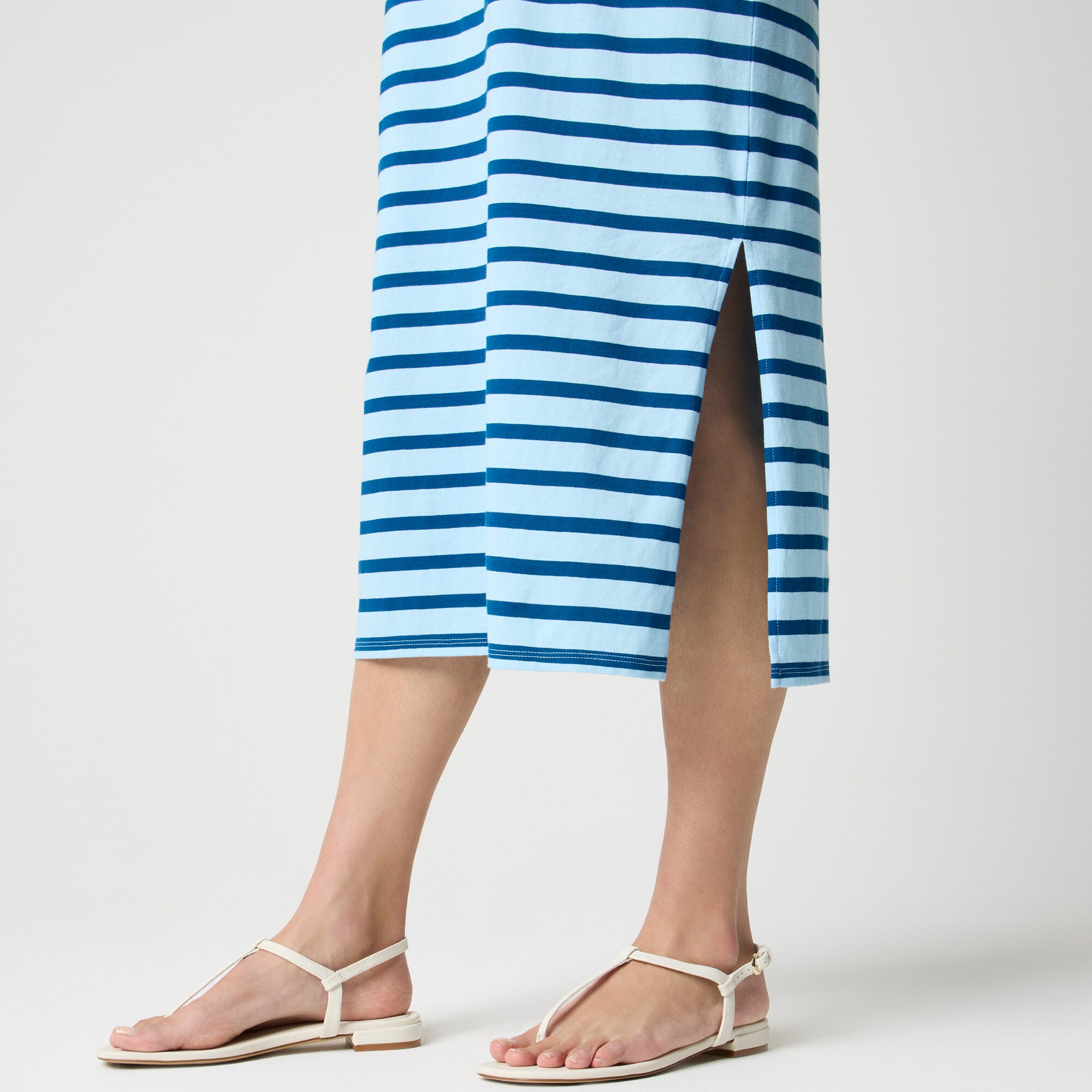 Striped knit midi dress