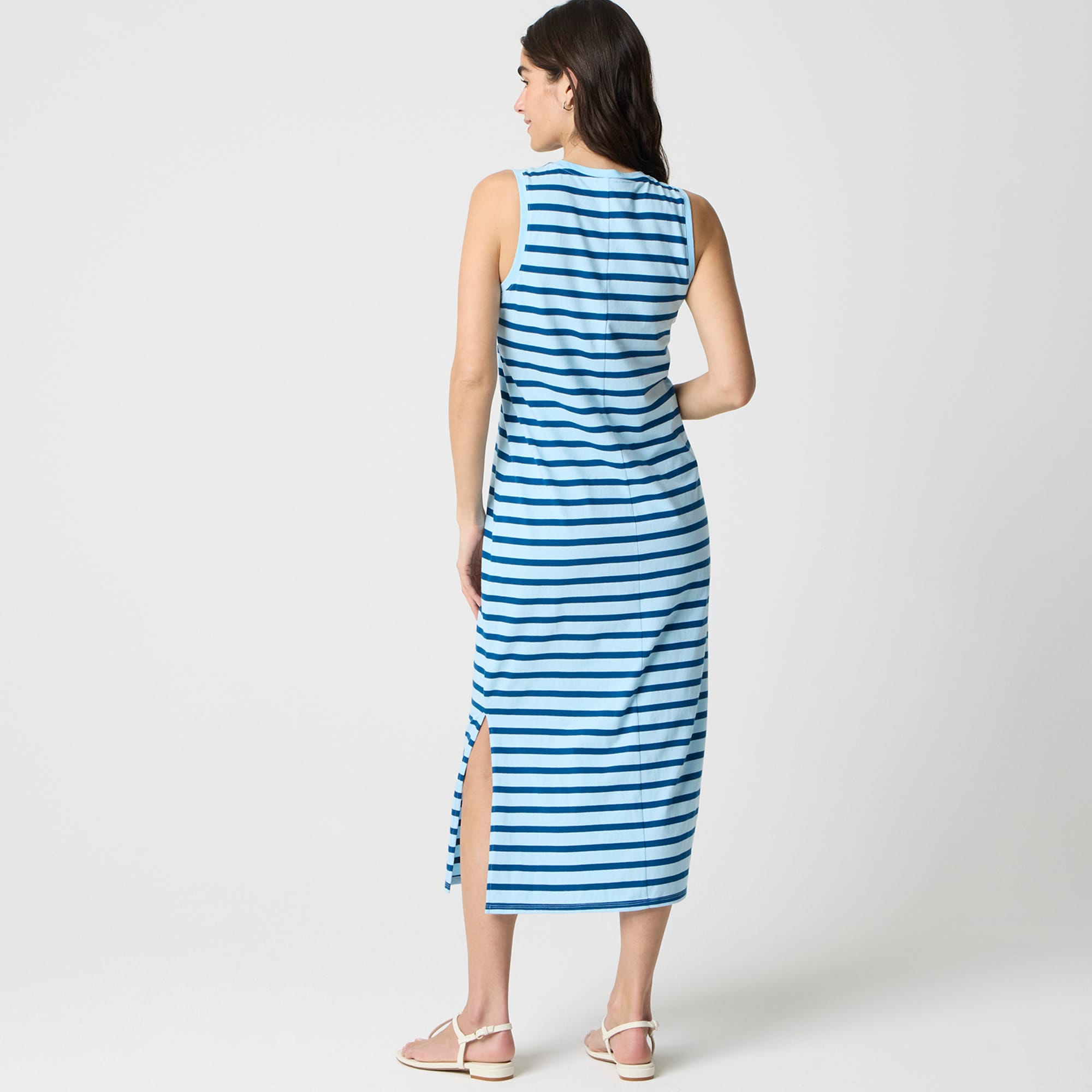 Striped knit midi dress