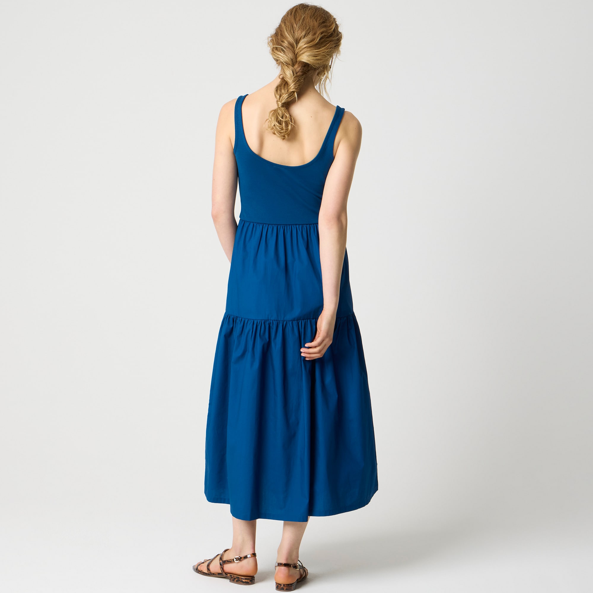Tiered knit mixy midi dress