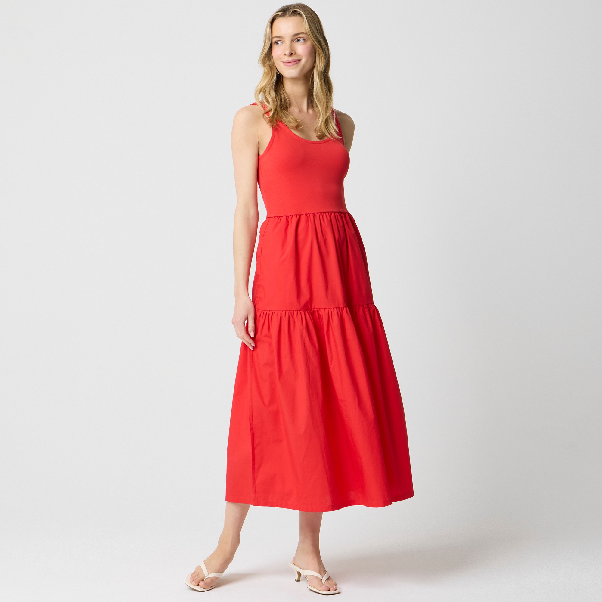  Petite knit tiered mixy maxi dress