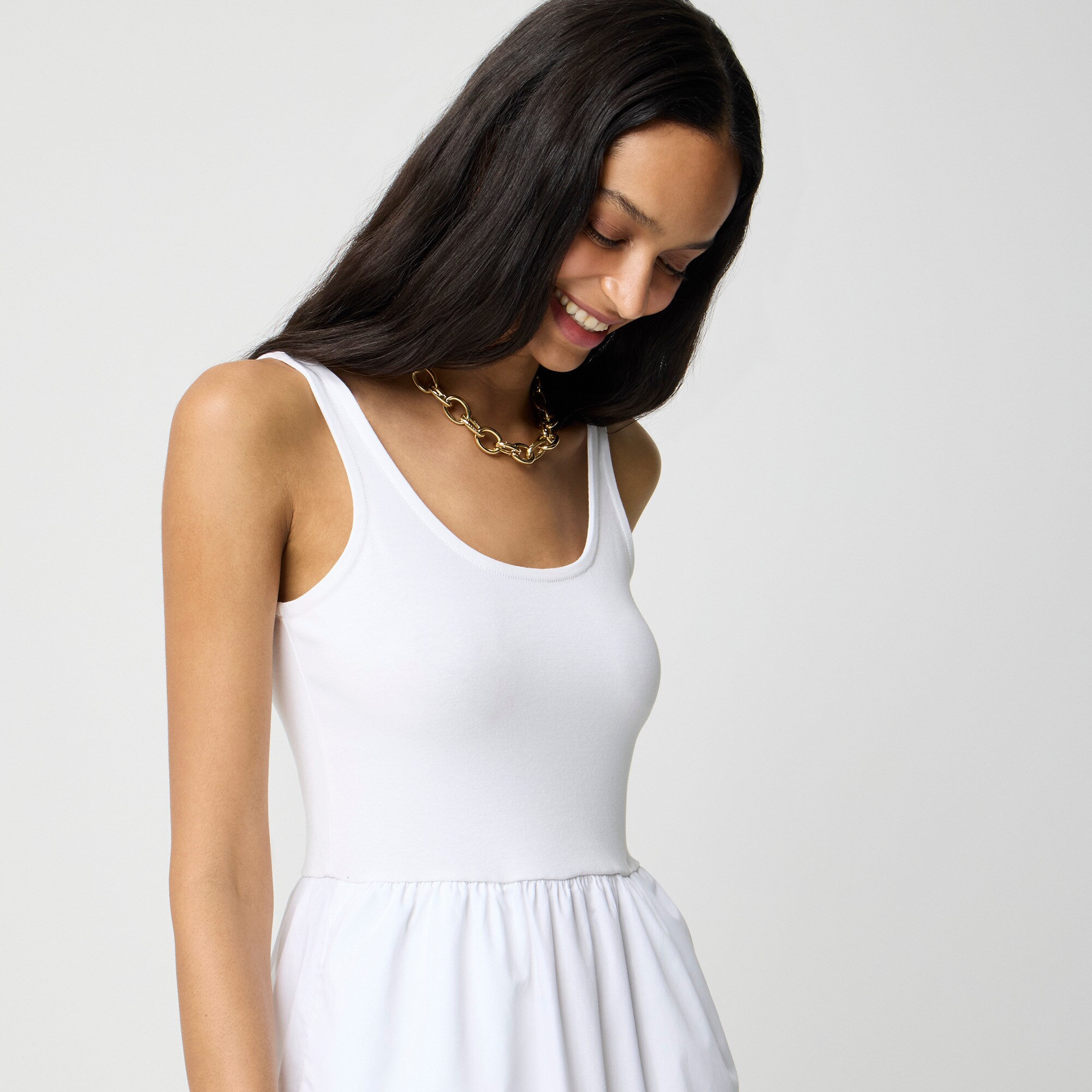 Tiered knit mixy midi dress