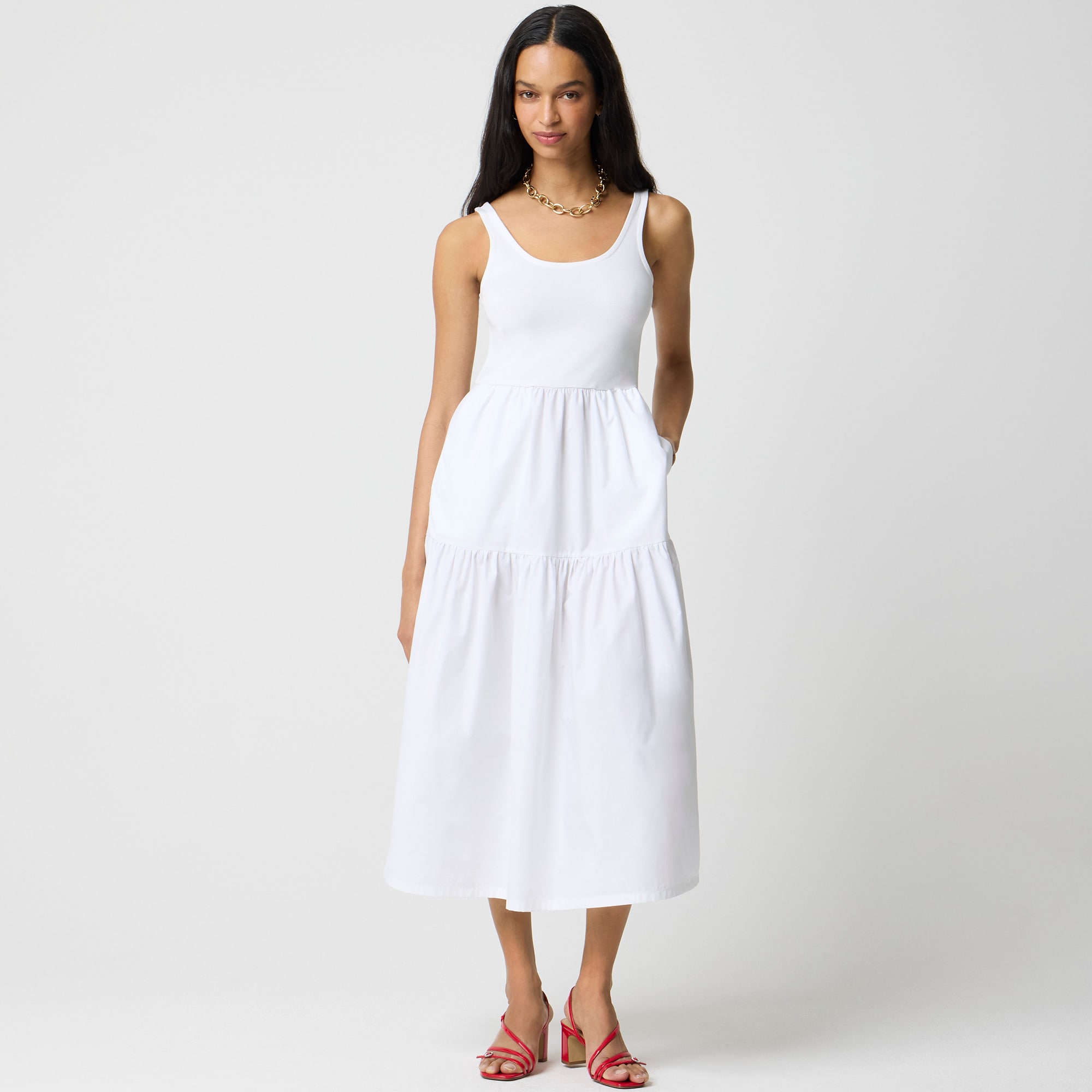 womens Tiered knit mixy maxi dress
