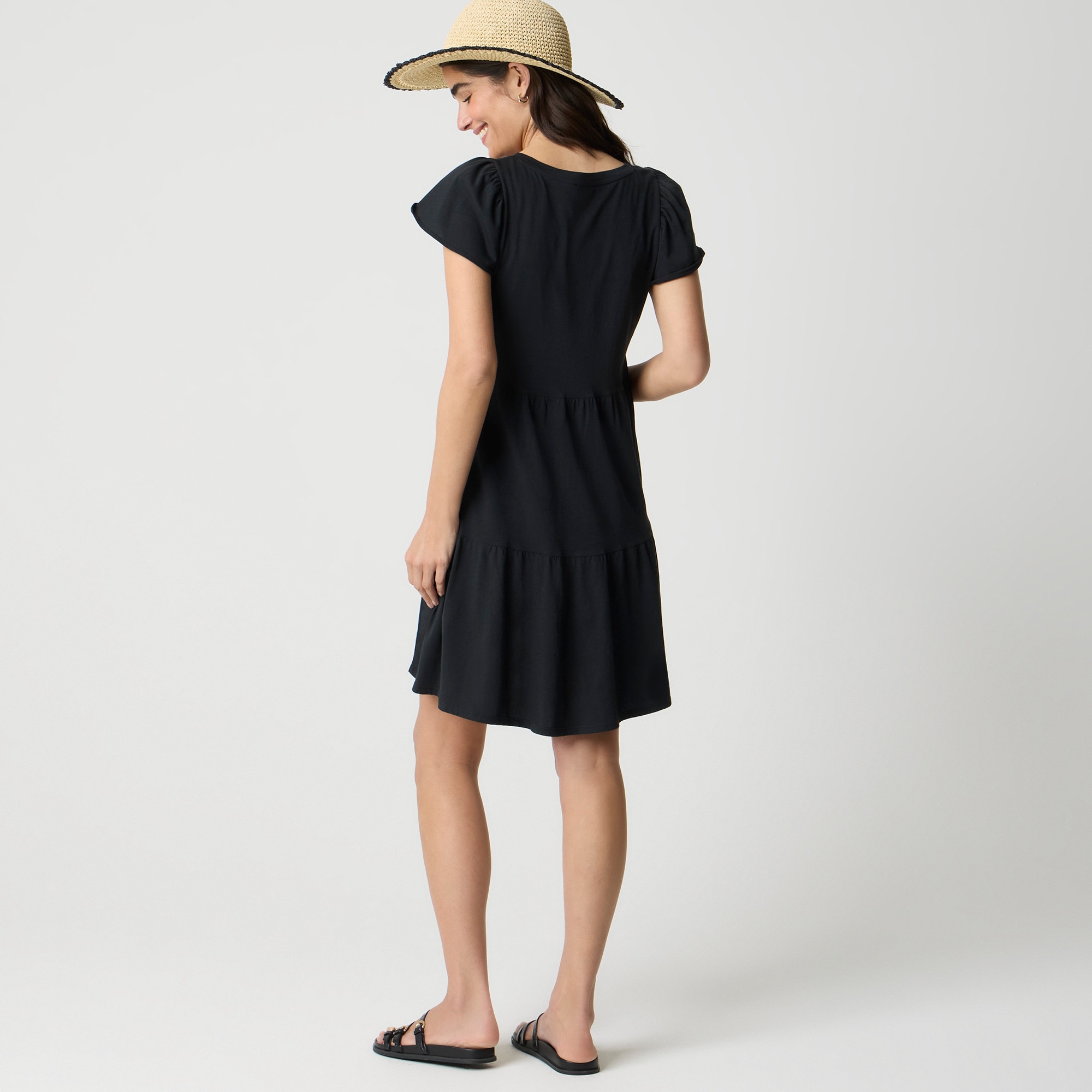 Tiered knit mini dress