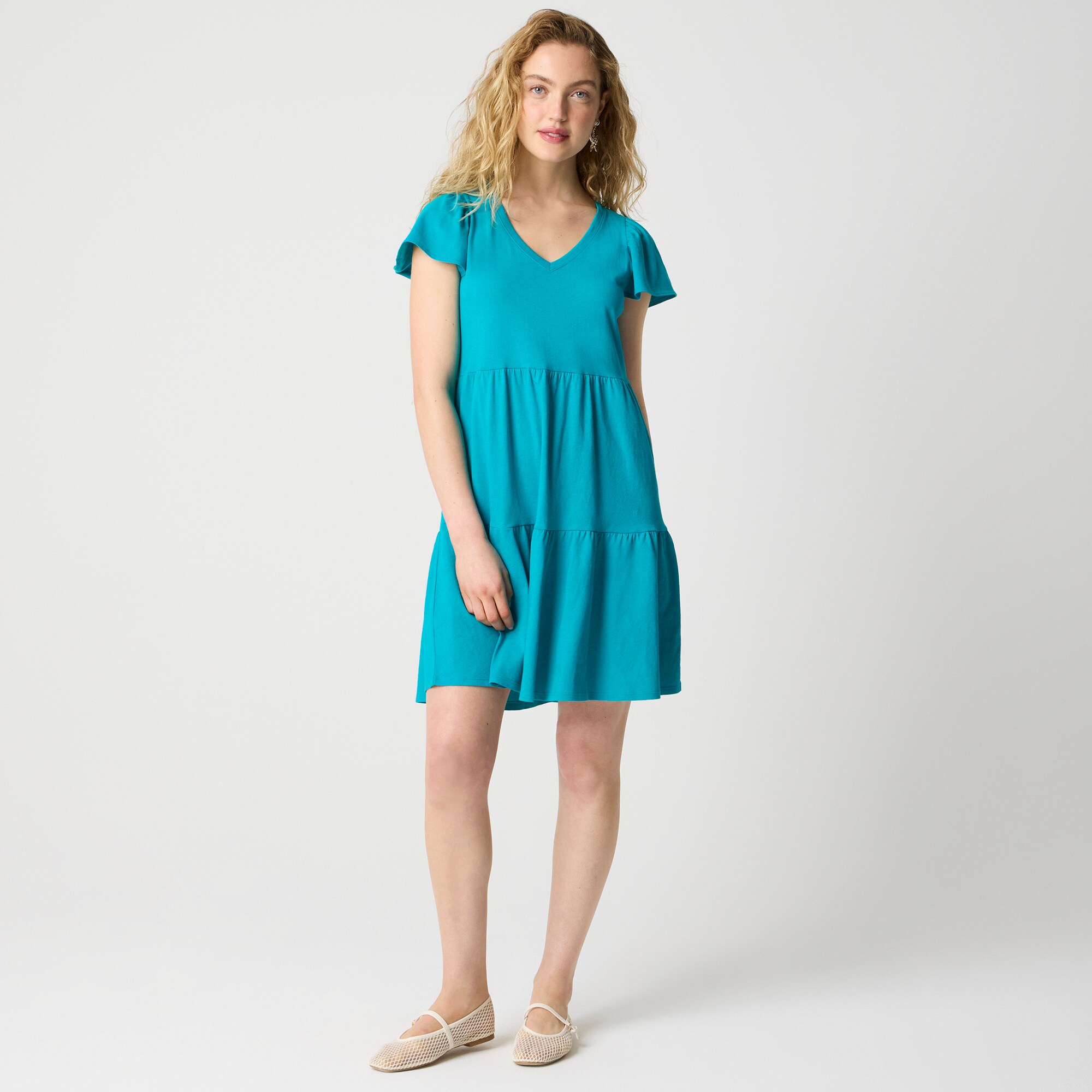  Tiered knit mini dress