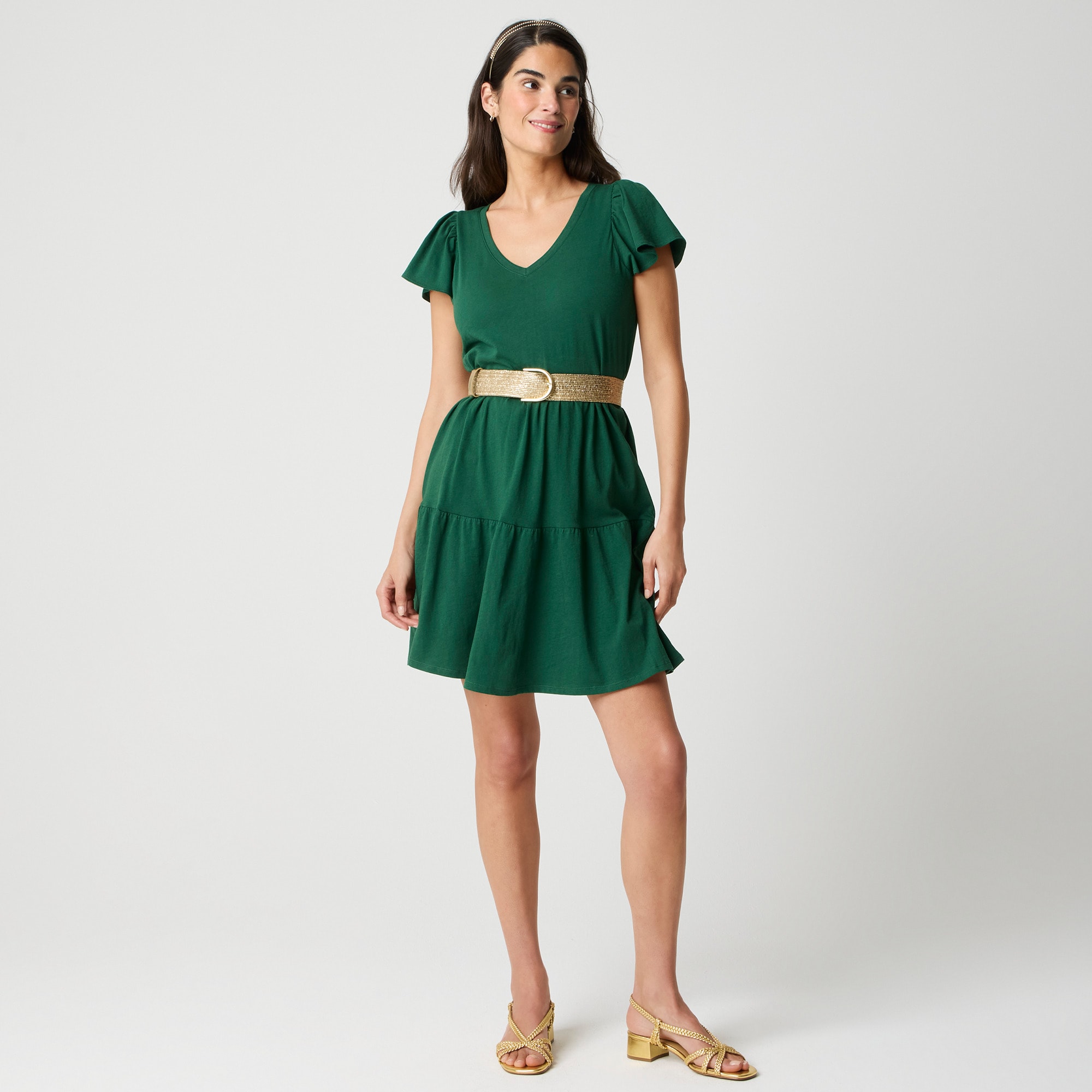 womens Tiered knit mini dress