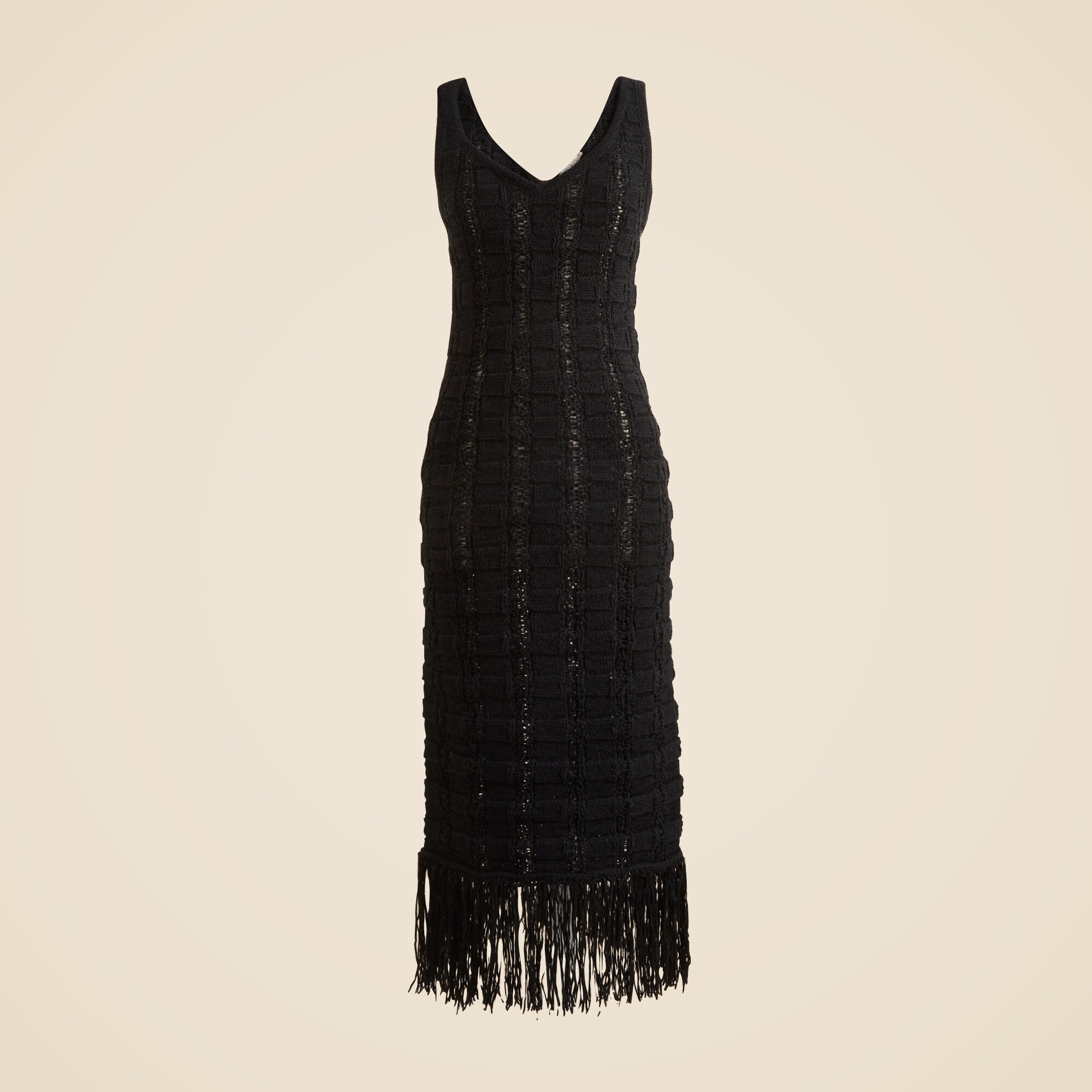 knit dress with fringe bottom Sweater Dress With Fringe Detail – Penelope The Label main image 1