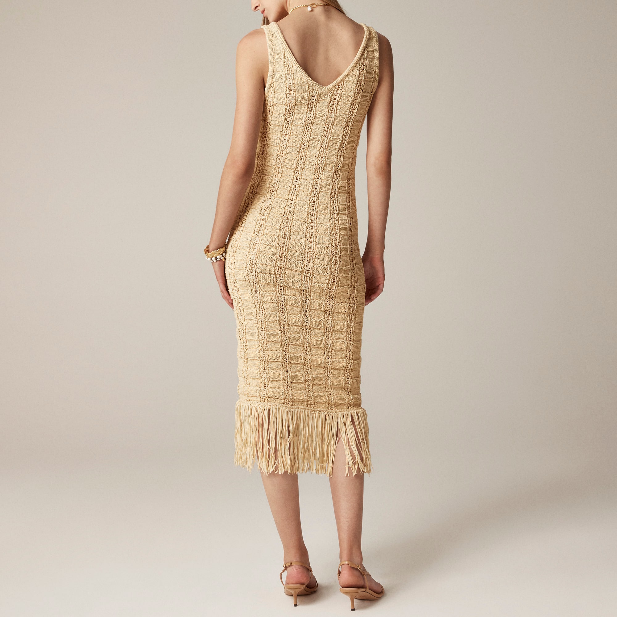 Montauk fringe-trim sweater-dress