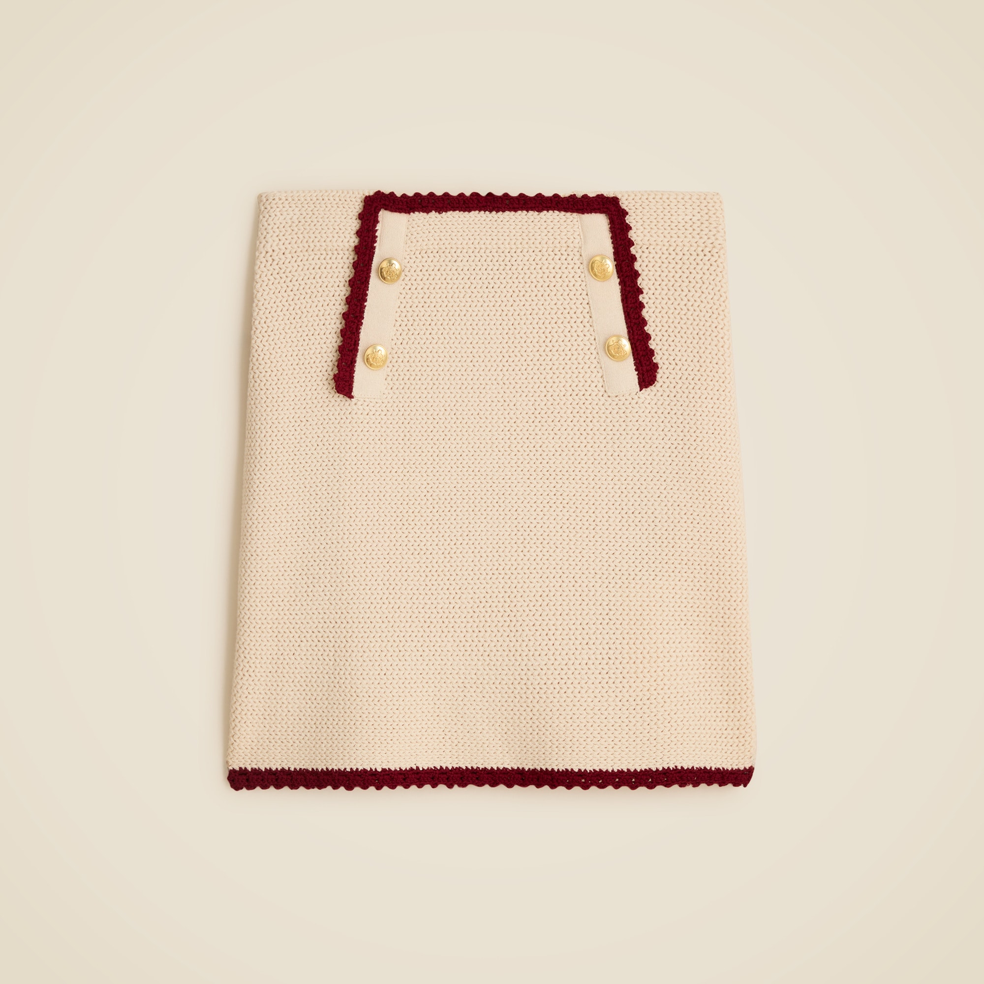 Crochet mini skirt with contrast trim