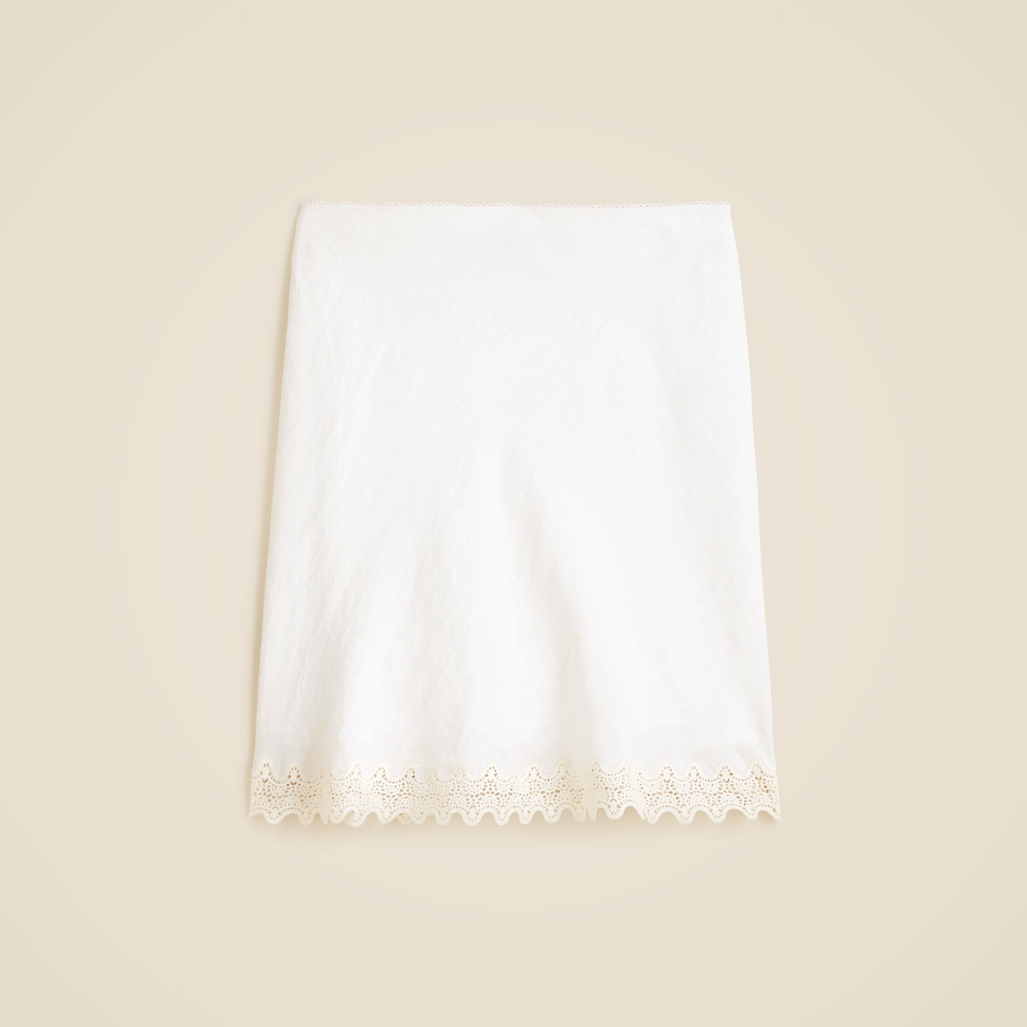 Gwen lace-trim slip skirt in linen