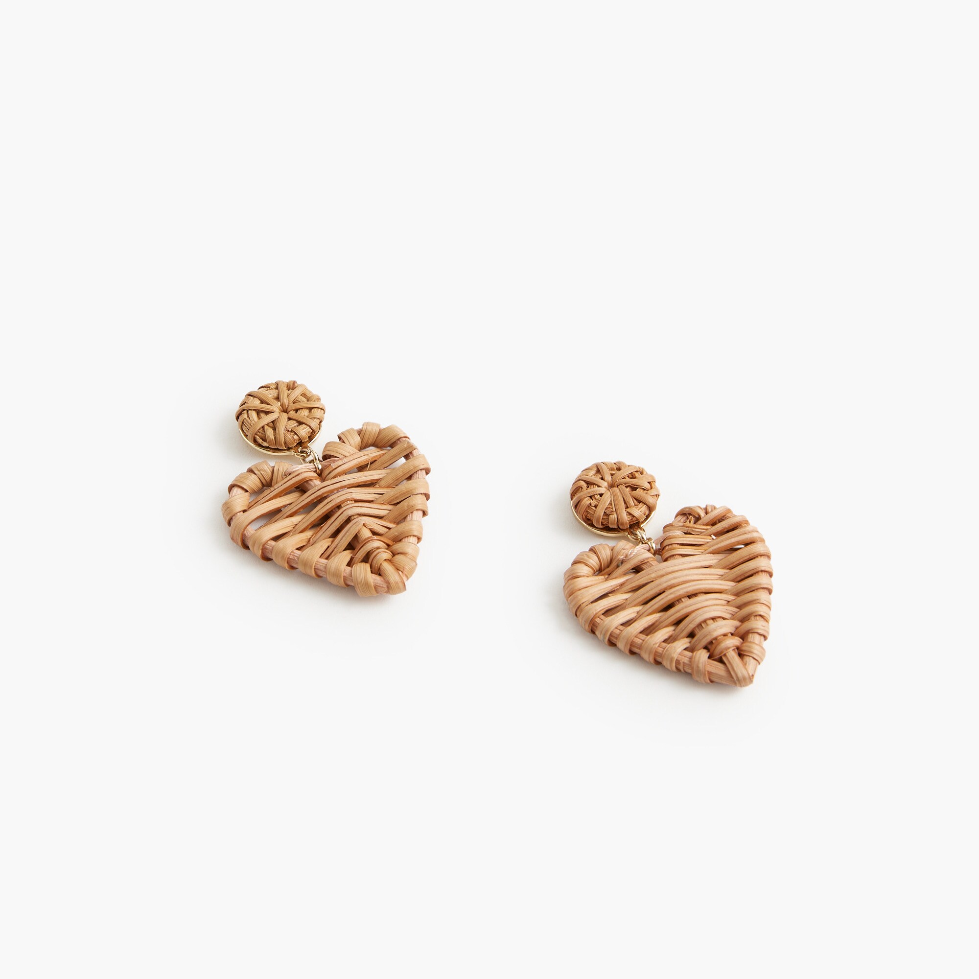 Woven heart statement earrings