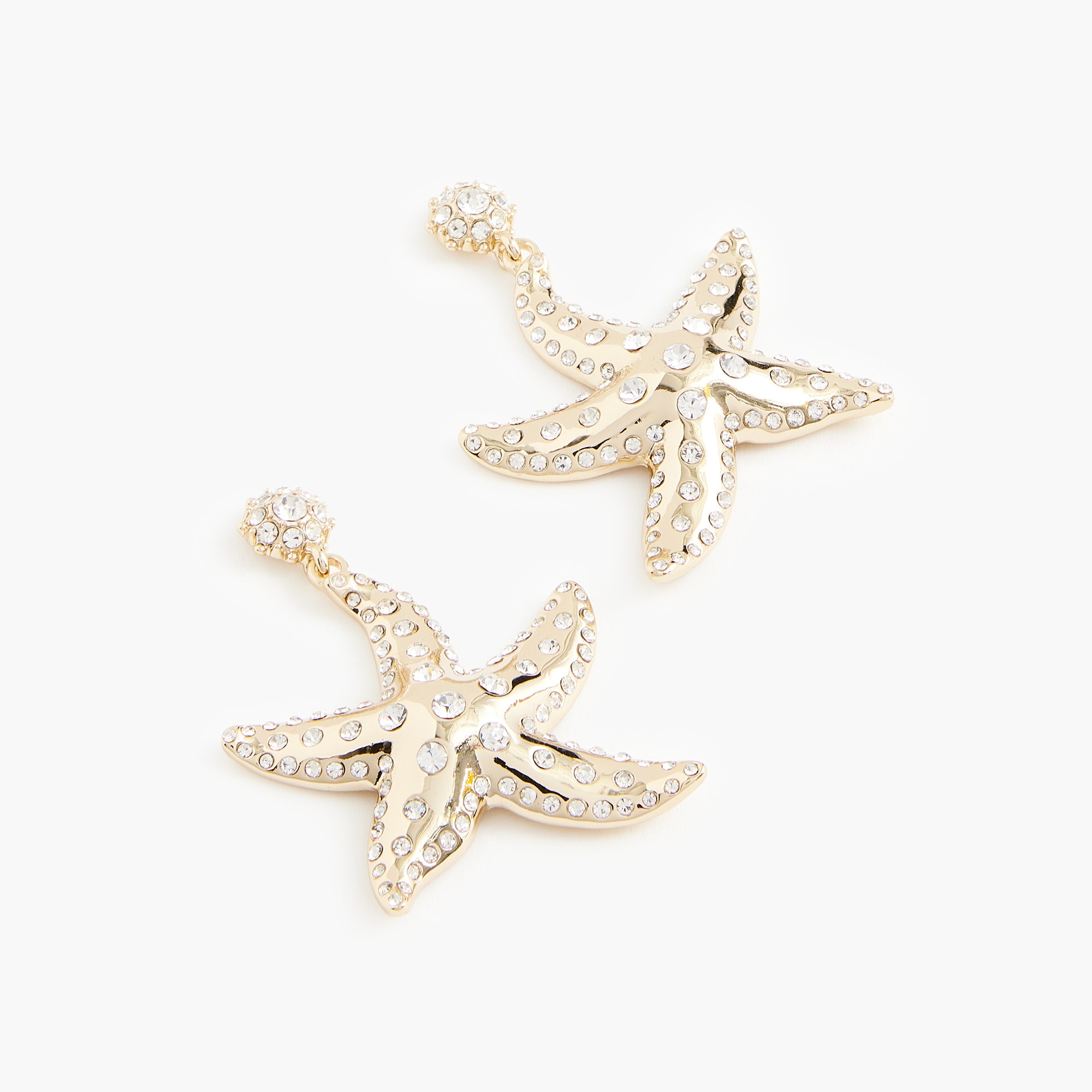 womens Crystal pav&eacute; starfish statement earrings