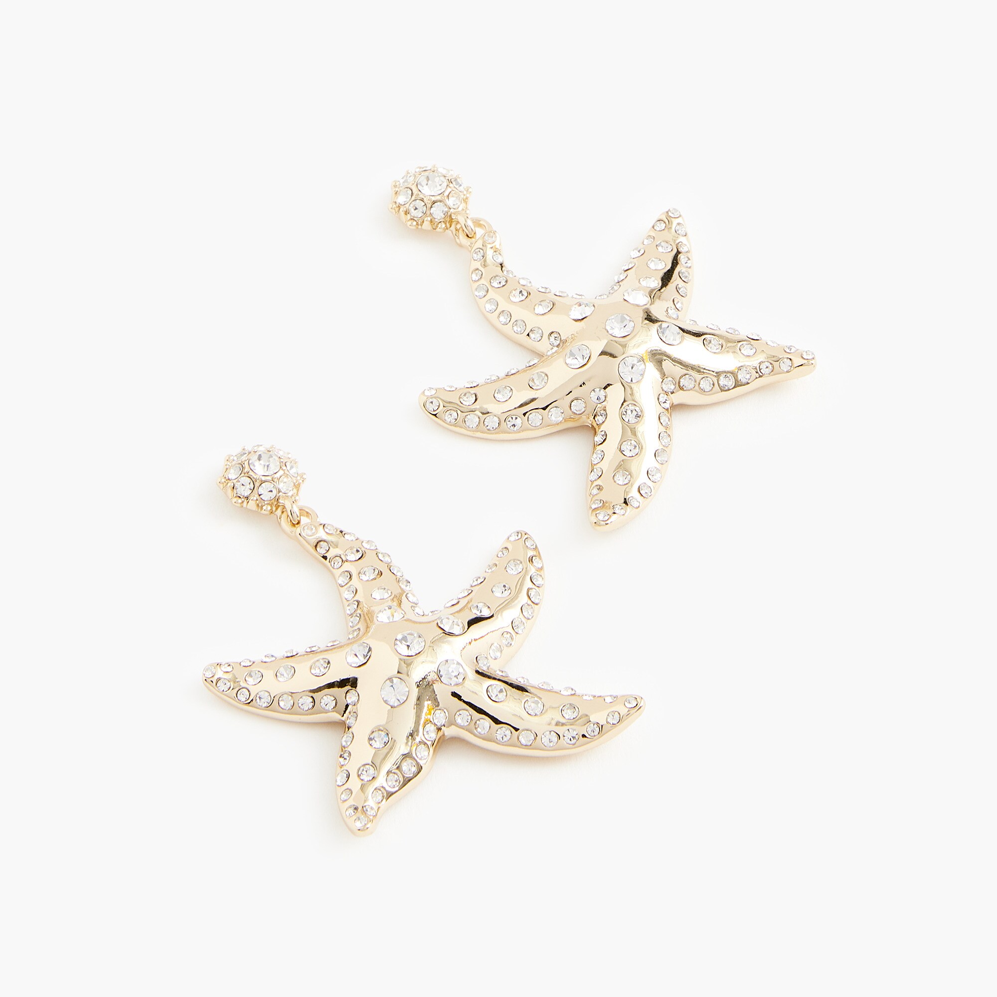 crystal pav&eacute; starfish statement earrings for women