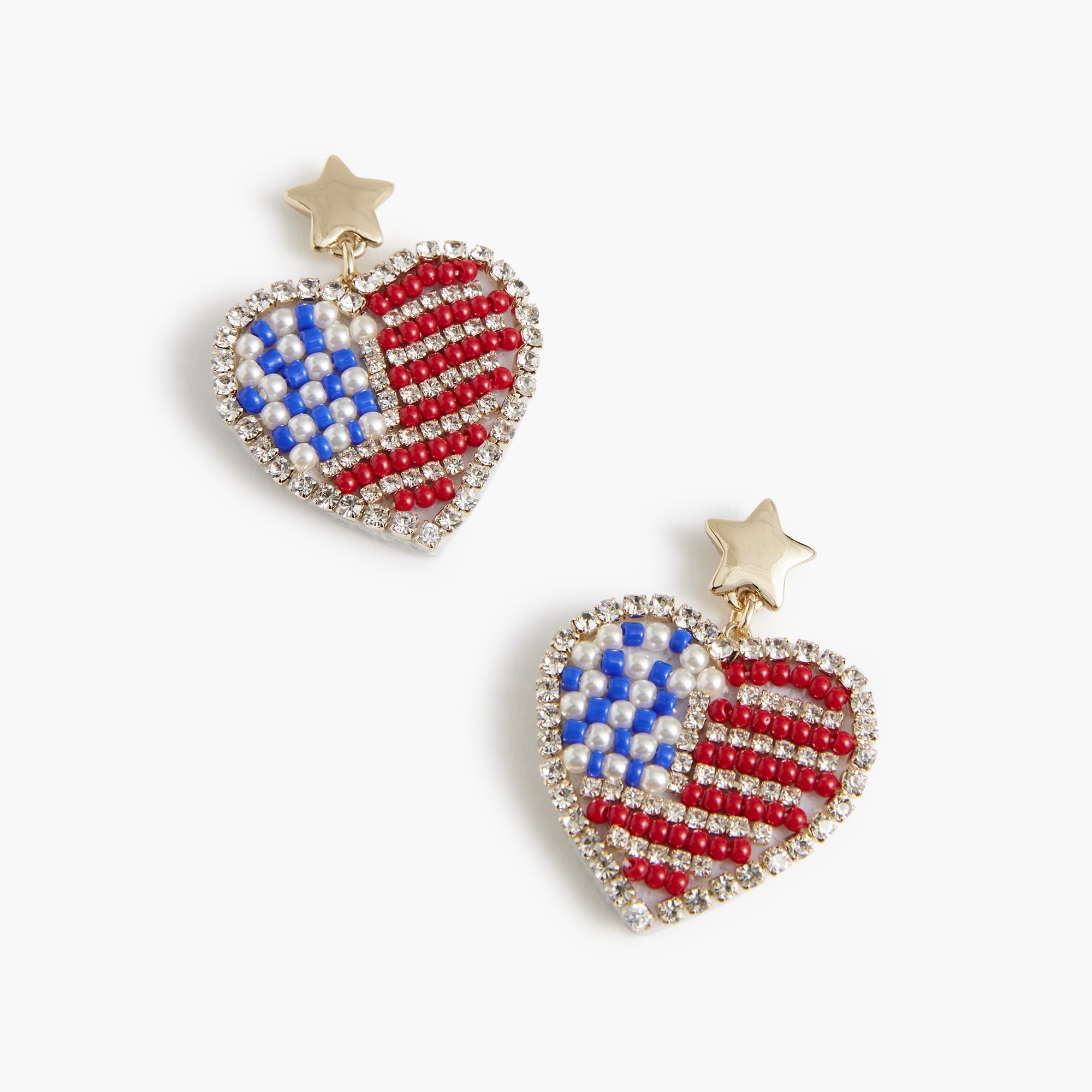 heart flag statement earrings for women