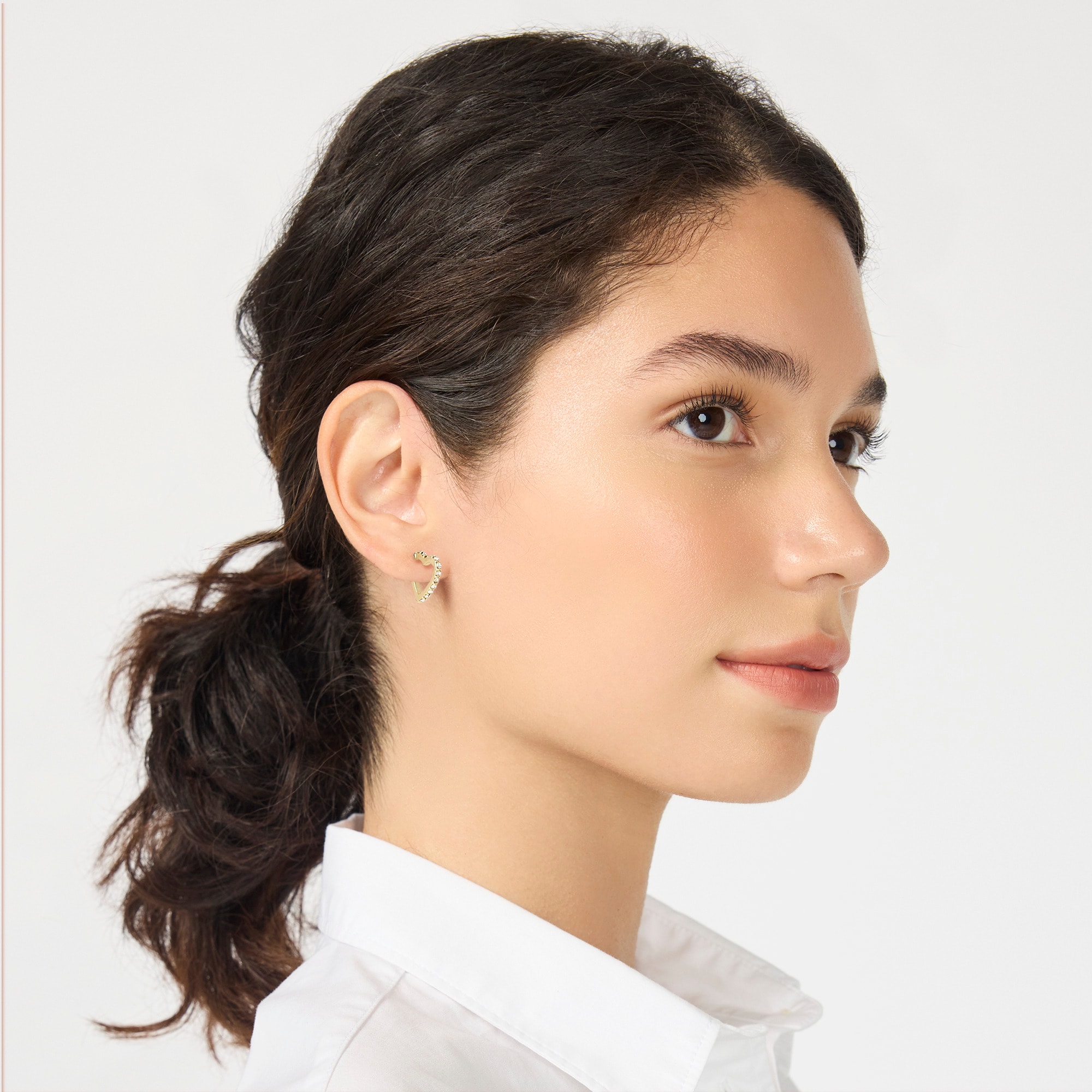 Pearl and pavé stud earrings set