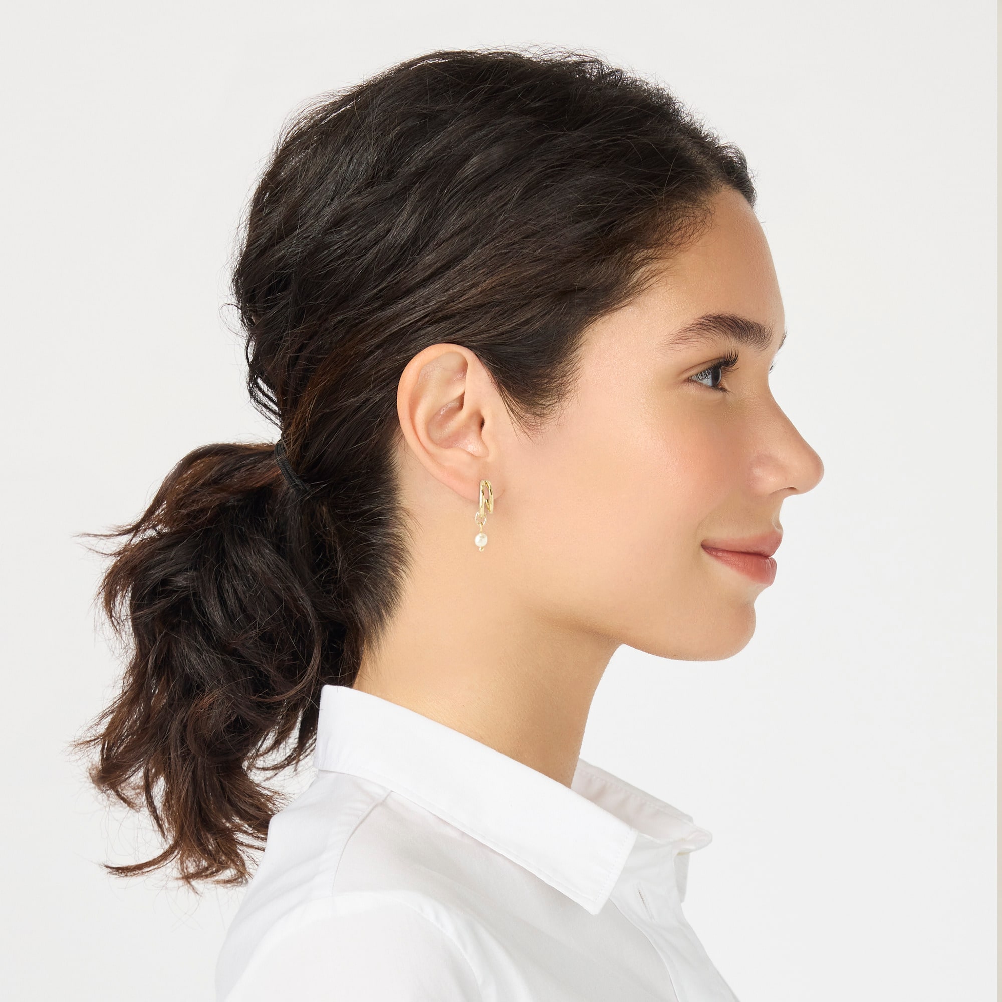 Pearl and pavé stud earrings set